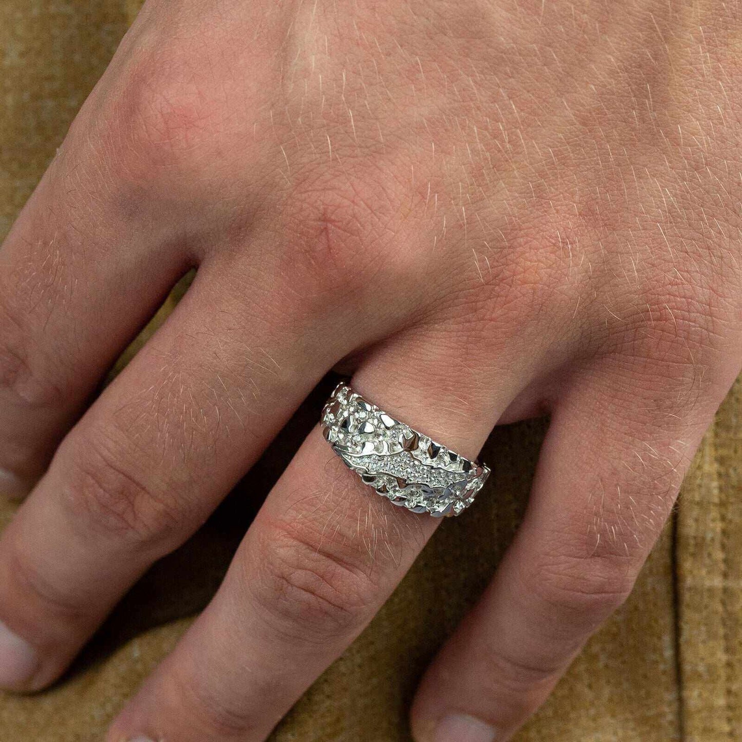 Men's Nugget Claw Mark Ring - 925 Sterling Silver