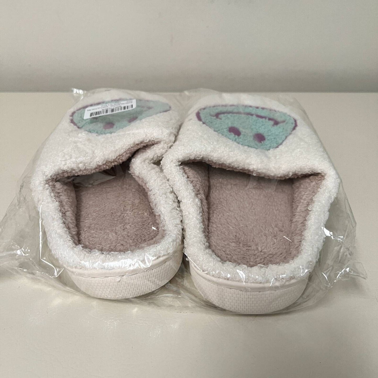 Womens Scuffs Slippers White Terrycloth Novelty Casual Flats US 10.5 - EUR 44-45 New
