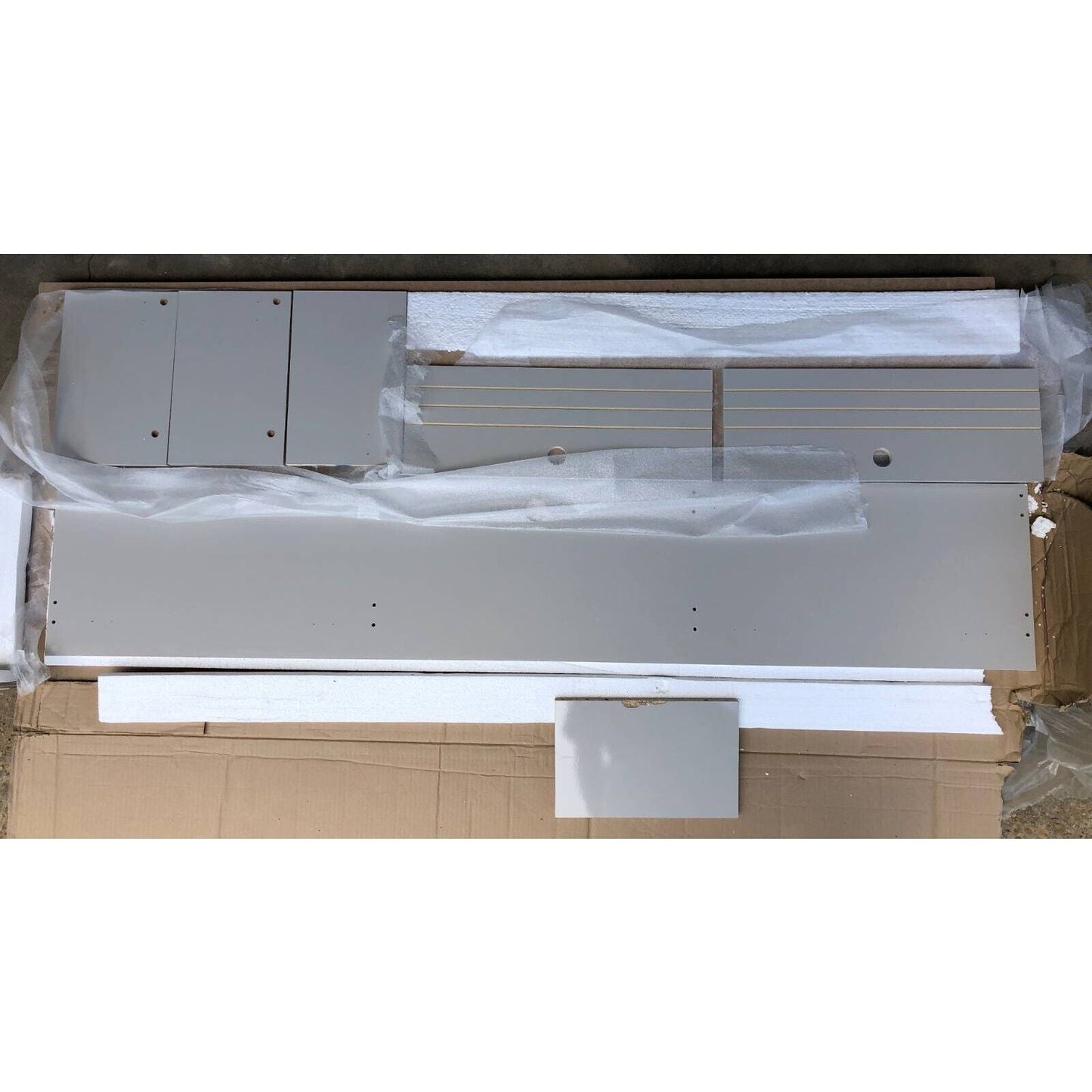 Manhattan Comfort Floating Panel TV Stand 220BMC1 Off White Wall Unit 62.99"
