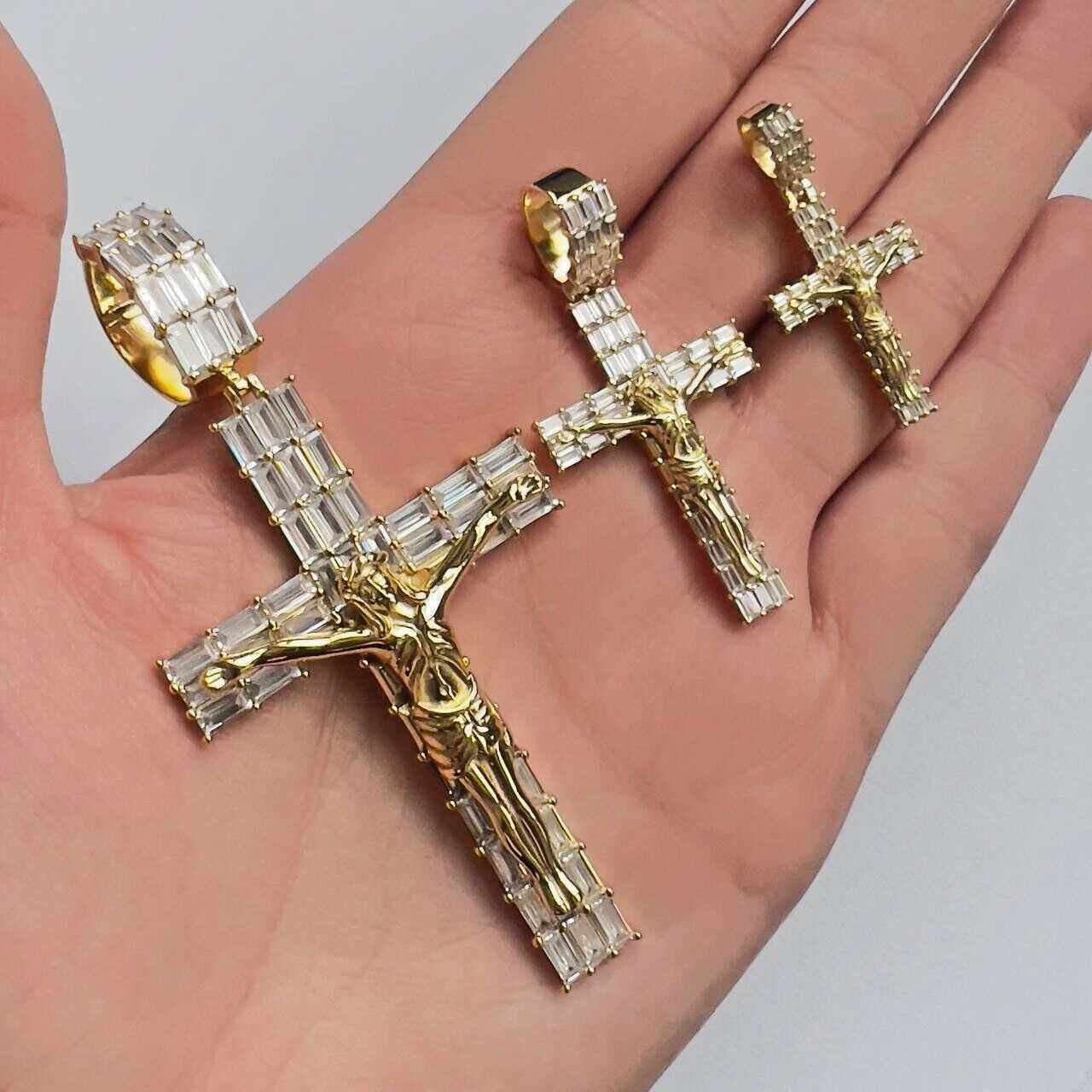 14K Gold Finish Jesus Crucifix Pendant