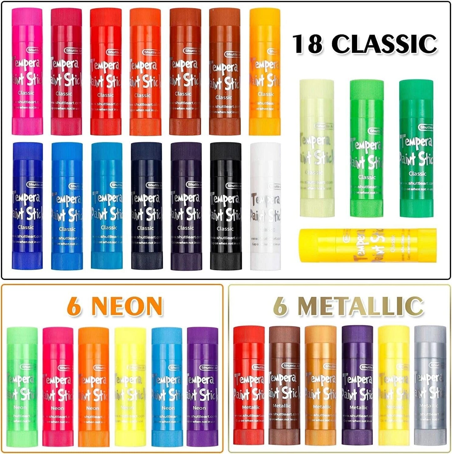 Tempera Paint Sticks, 30 Colors Solid Tempera Paint for Kids, Super Quick Drying