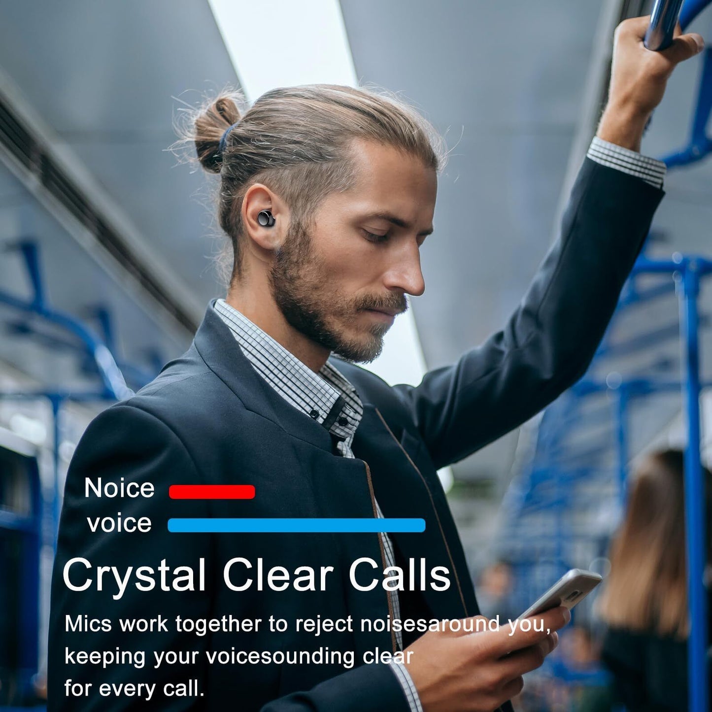 2023 Lekaby Earbuds, Wireless, Bluetooth 5.3, Deep Bass, LED Power Display, IP7