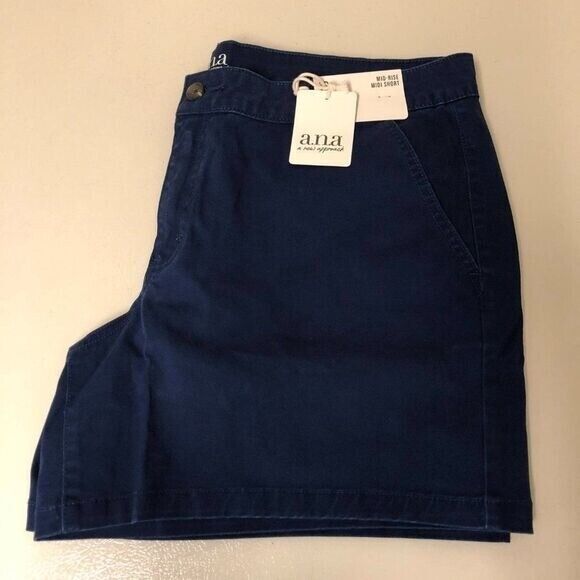 a.n.a Women's 5in Inseam Chino Short Navy Size 16