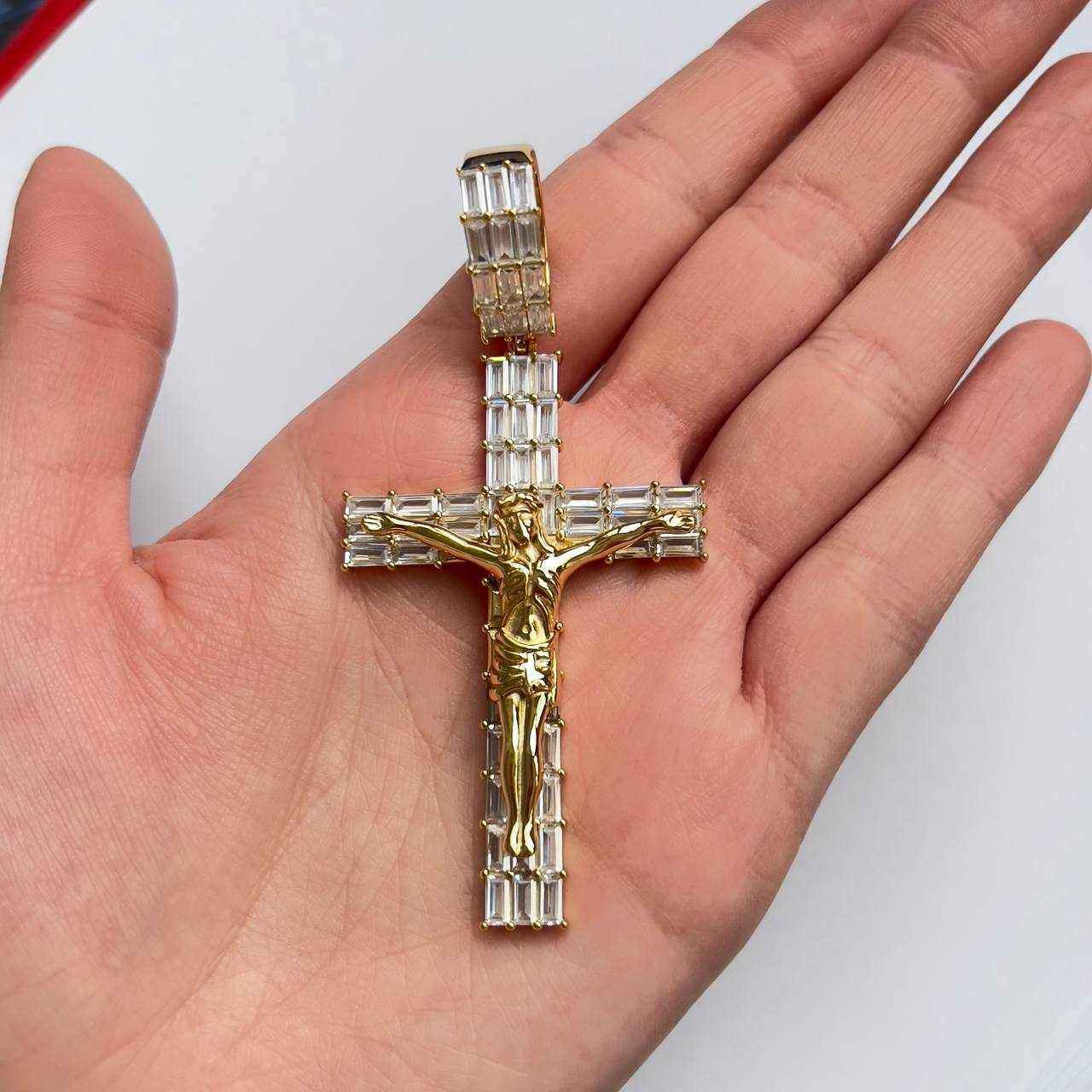 14K Gold Finish Jesus Crucifix Pendant