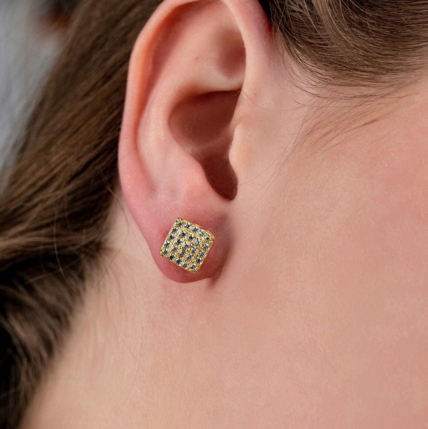 Square Shaped Stud Earrings
