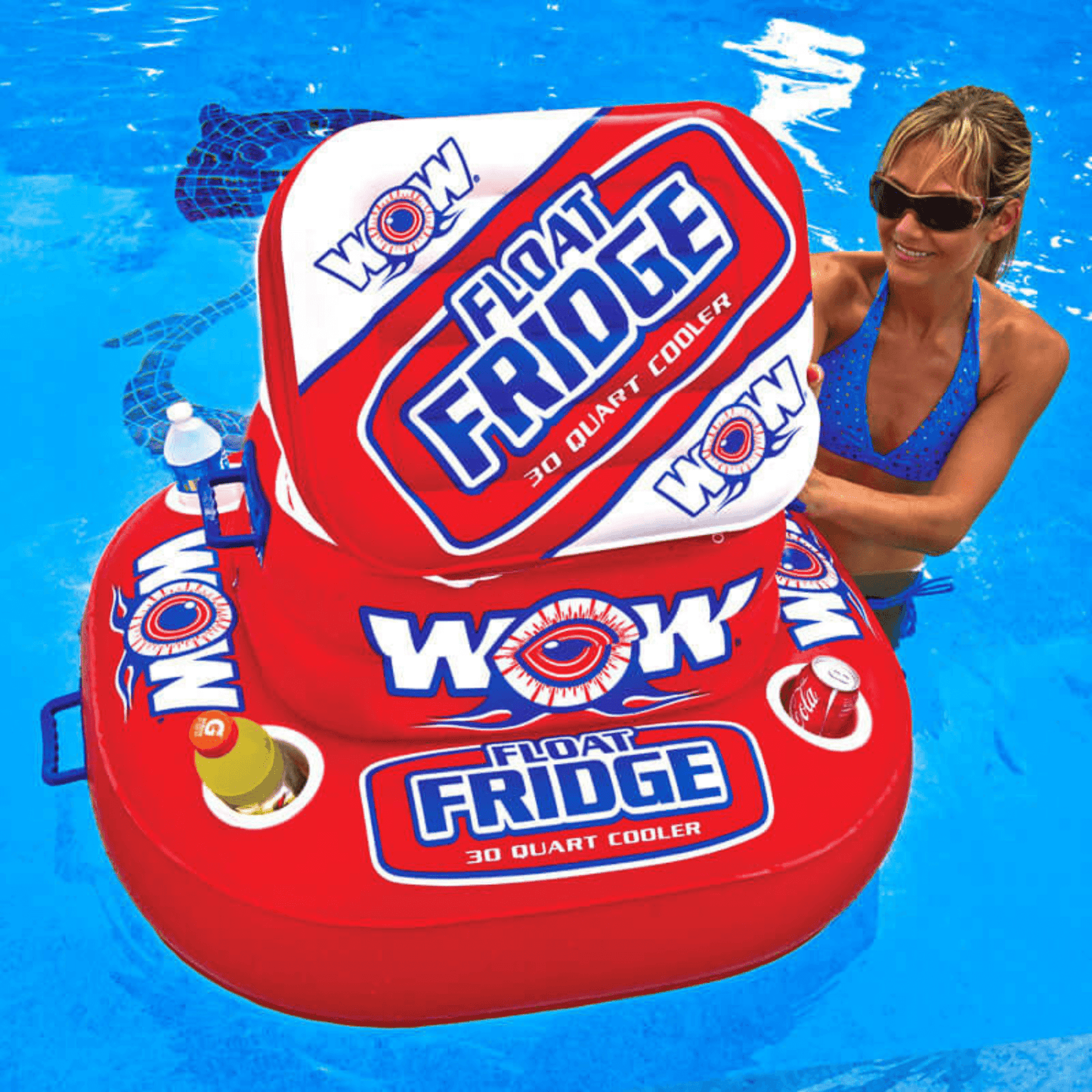 WOW Sports Floating Fridge and Cooler For Beverages By The Pool (11-2000)