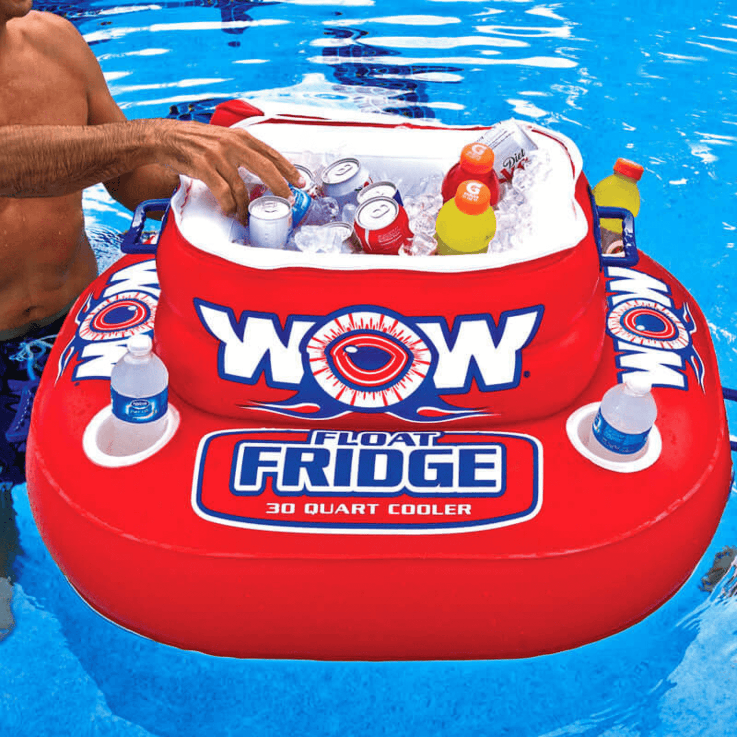 WOW Sports Floating Fridge and Cooler For Beverages By The Pool (11-2000)