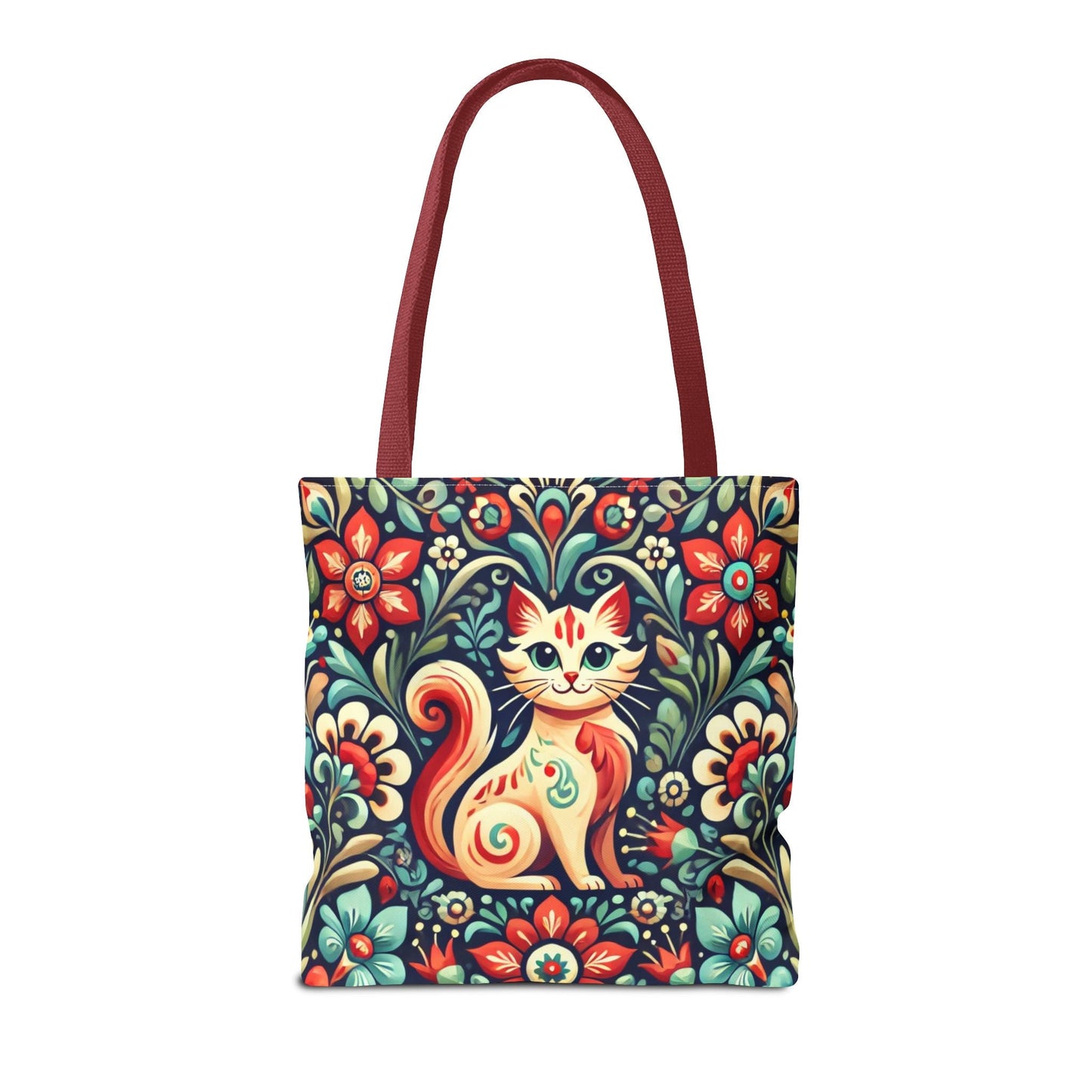 Orange Cat Folk Art Tote Bag