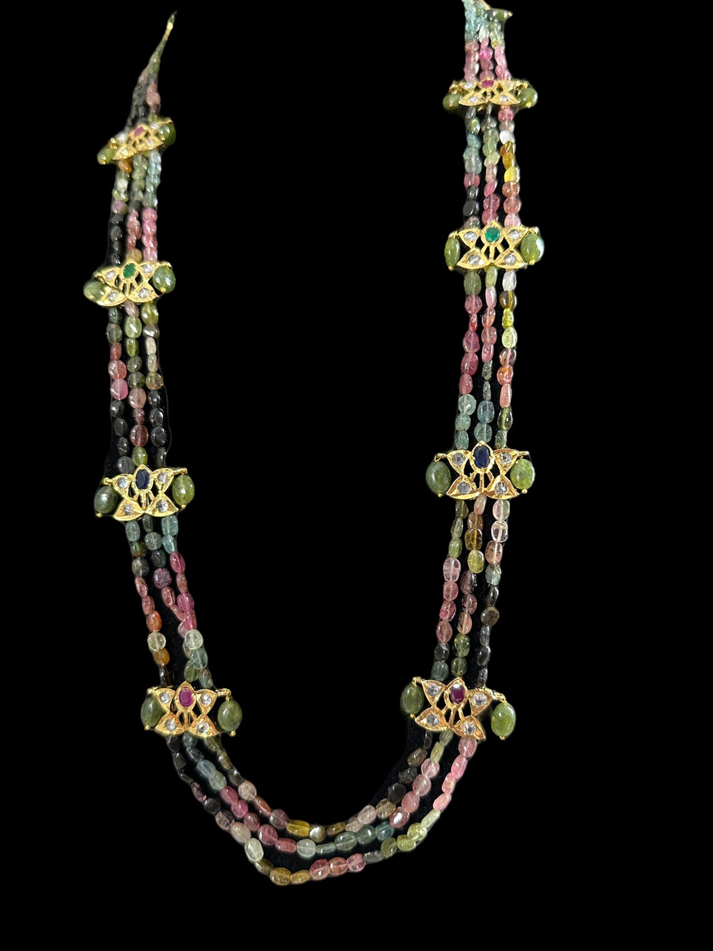 DLN62 Tourmaline beads Rani haar with earrings ( READY TO SHIP )