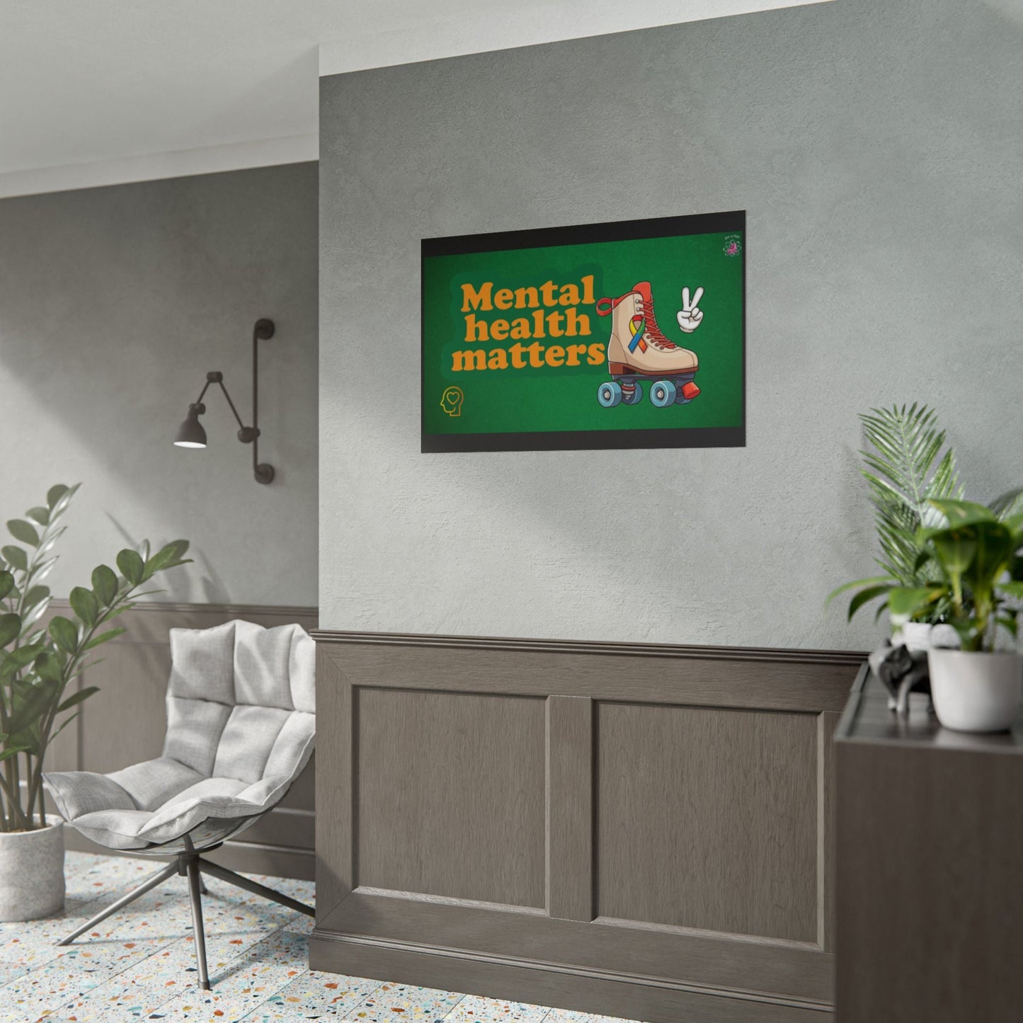 Mental Health Matters Roller Skate Rolled Poster