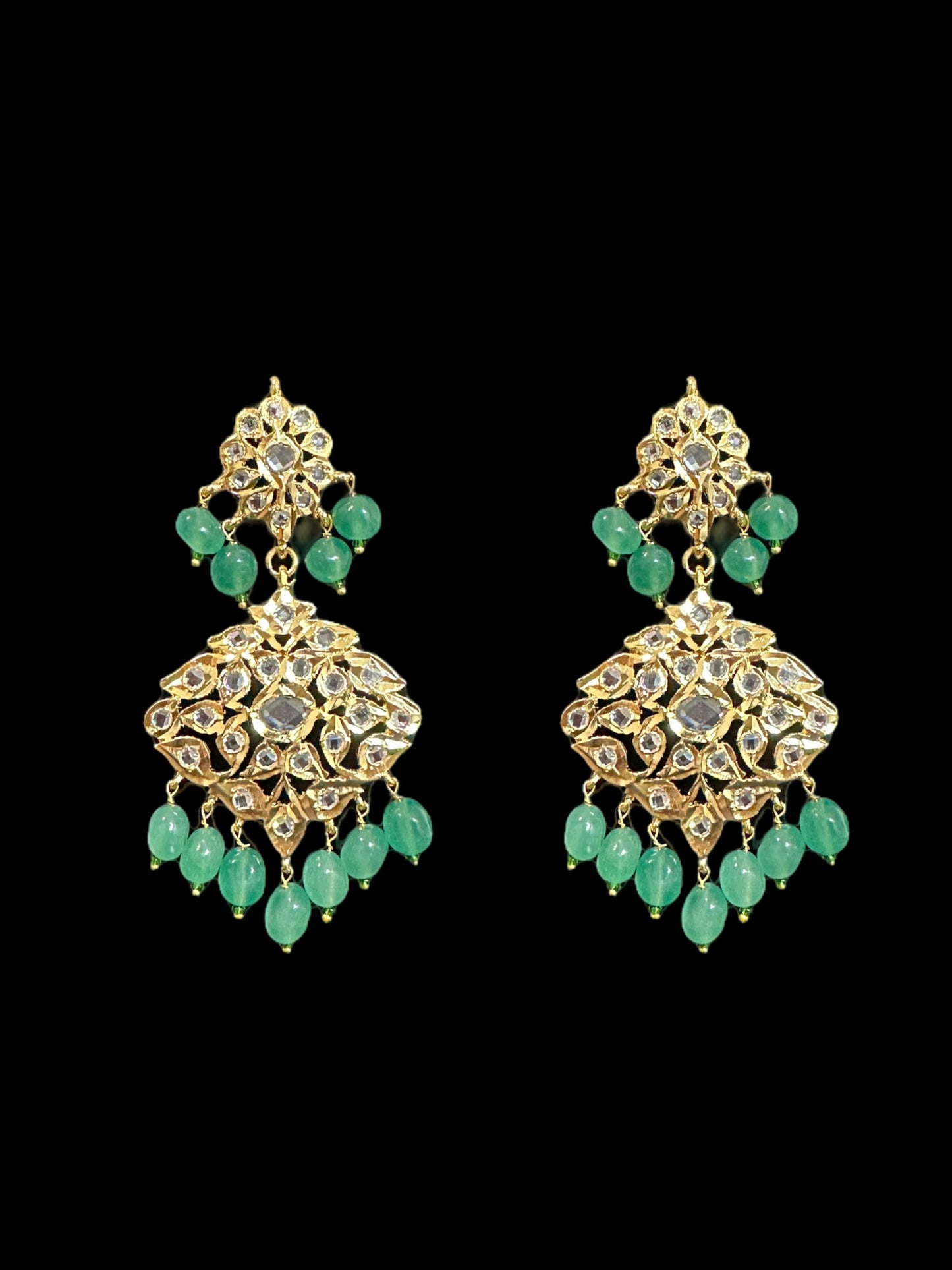 C300 Lekha choker set ( green beads ) ( SHIPS IN 4 WEEKS )
