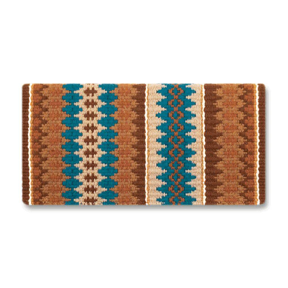 Mayatex 1455-18 38x34 New Nova Wool Blanket TEAL TURQ BROWN
