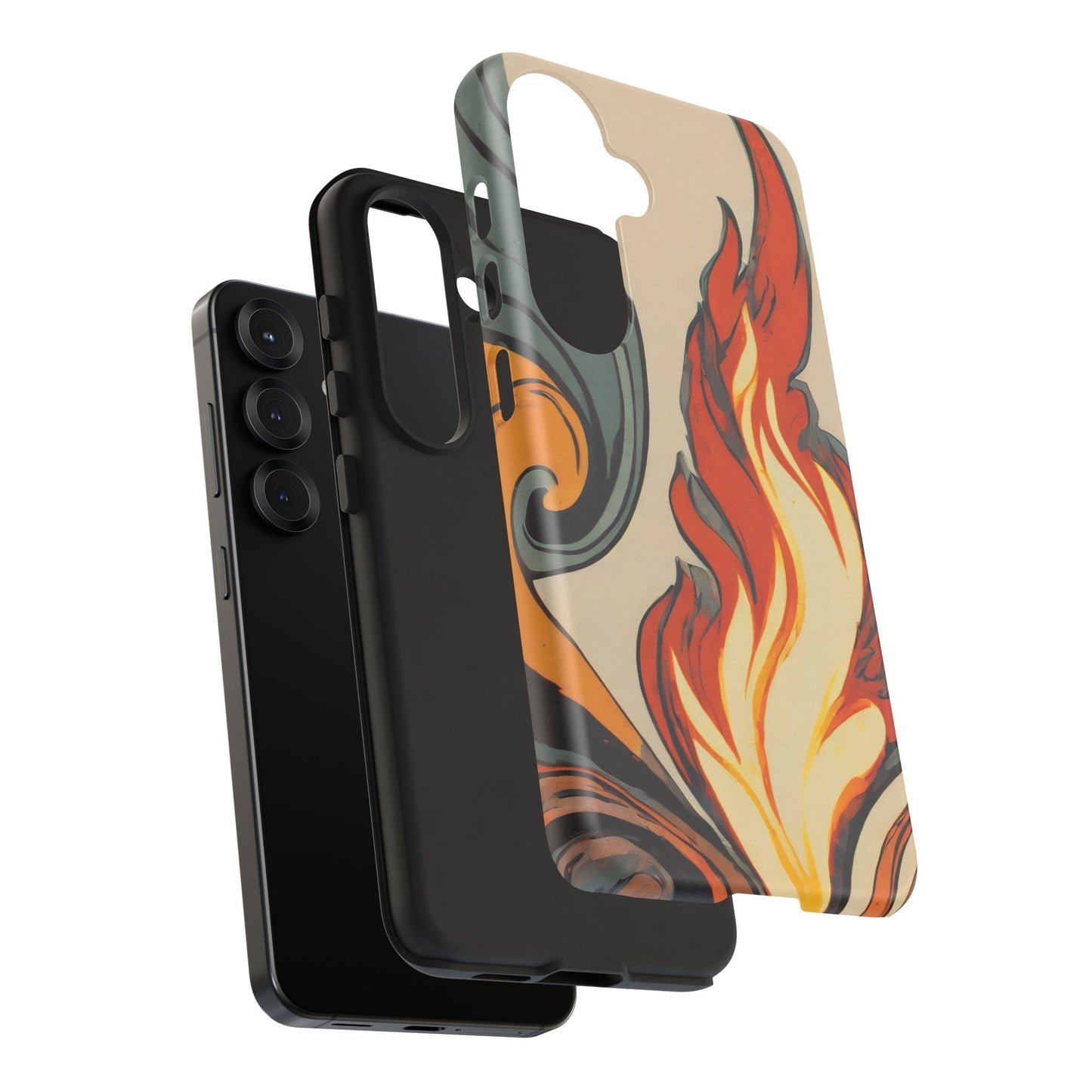 Artistic Flames Abstract Tough Phone Case