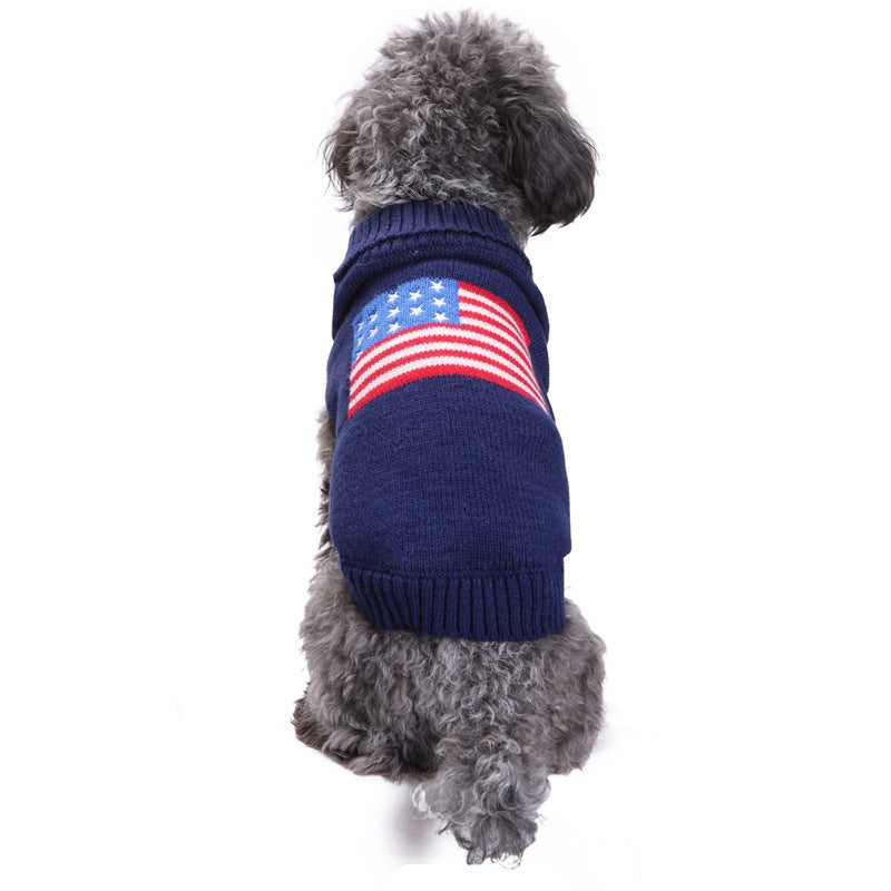 Dog sweater U.S flag