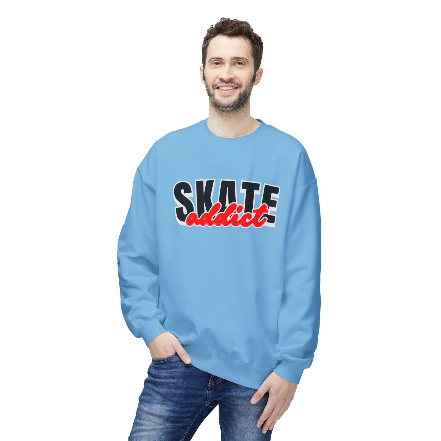 Skate Addict Unisex Fleece Crewneck Sweatshirt