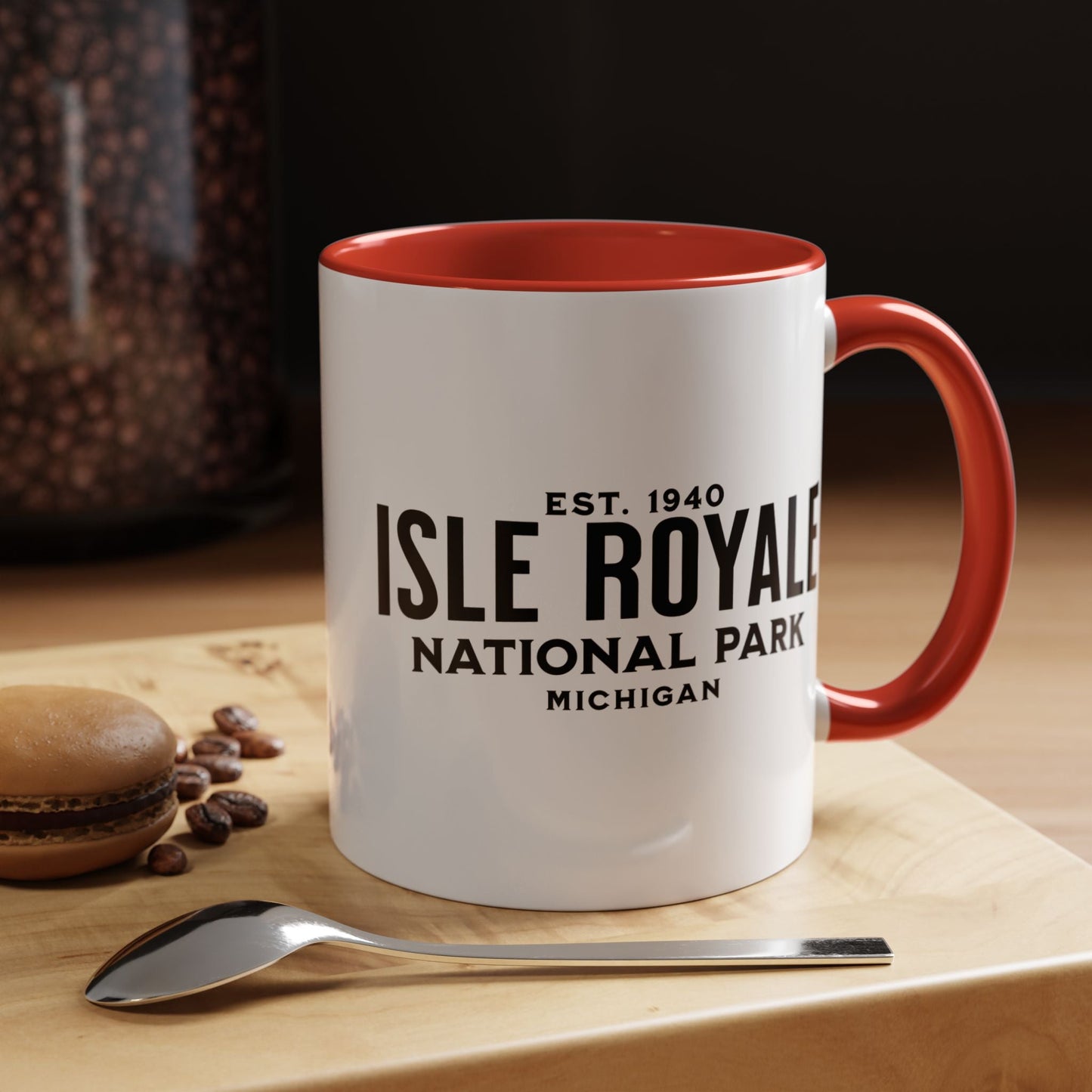 Isle Royal National Park Accent Coffee Mug 11oz 15oz Wolf