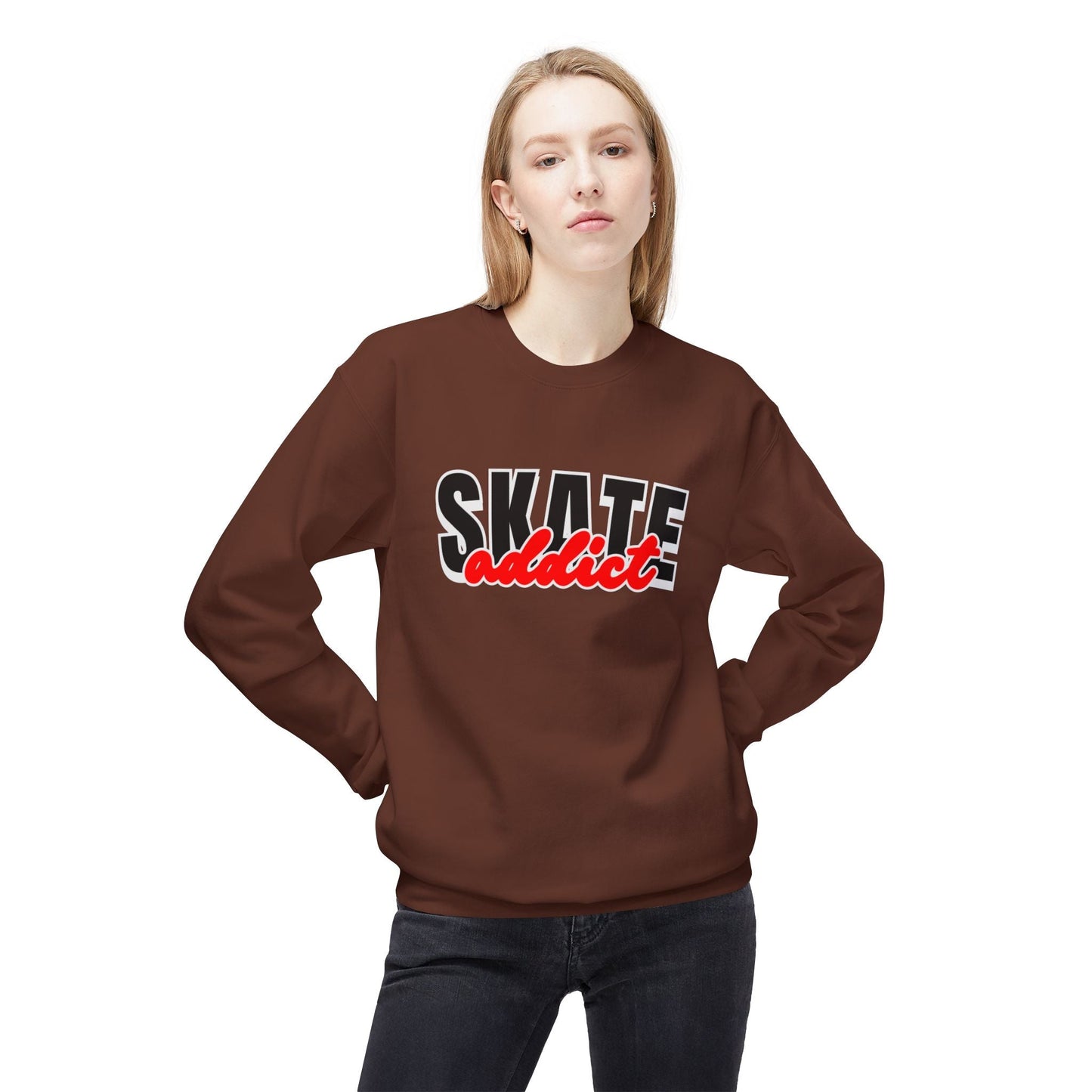 Skate Addict Unisex Fleece Crewneck Sweatshirt