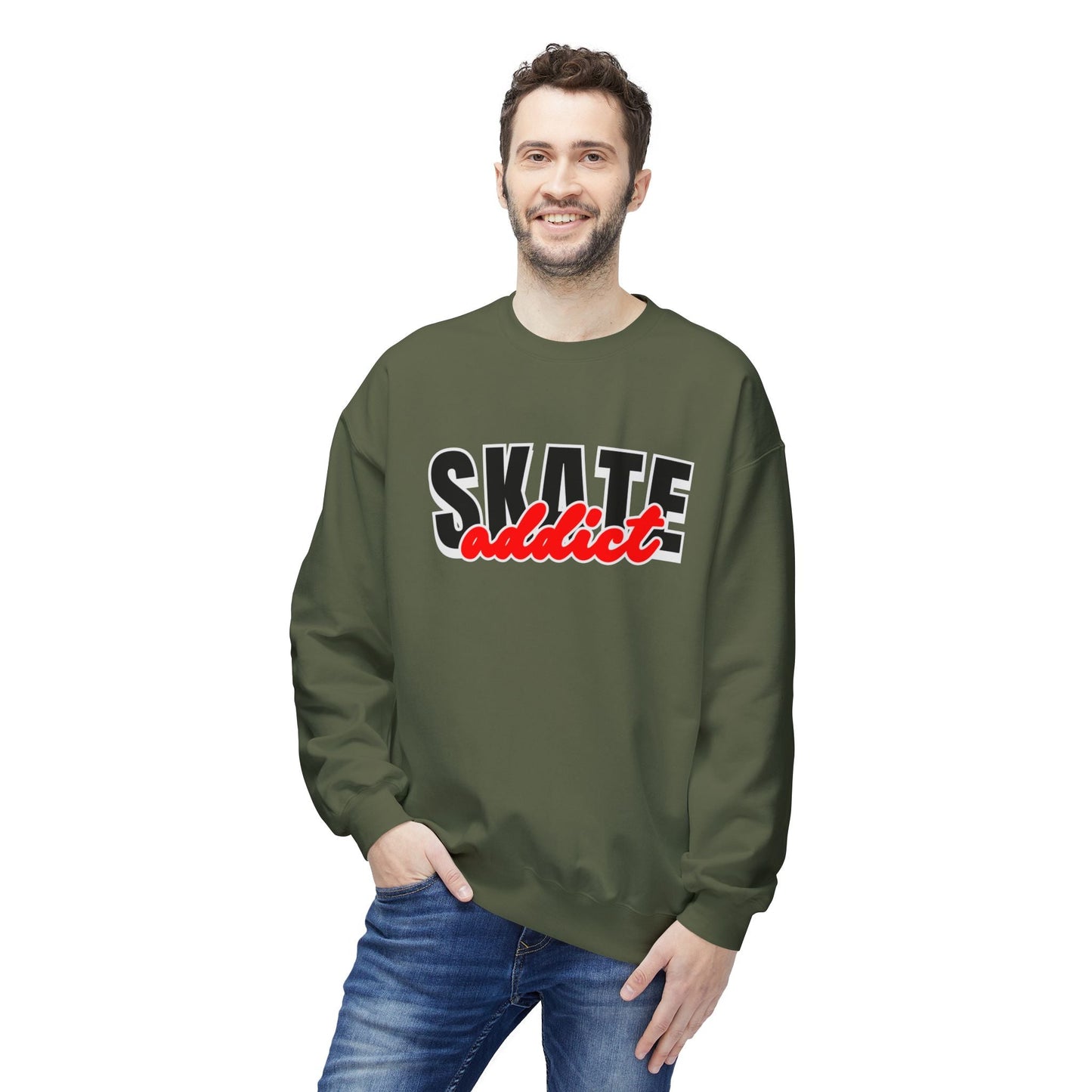 Skate Addict Unisex Fleece Crewneck Sweatshirt