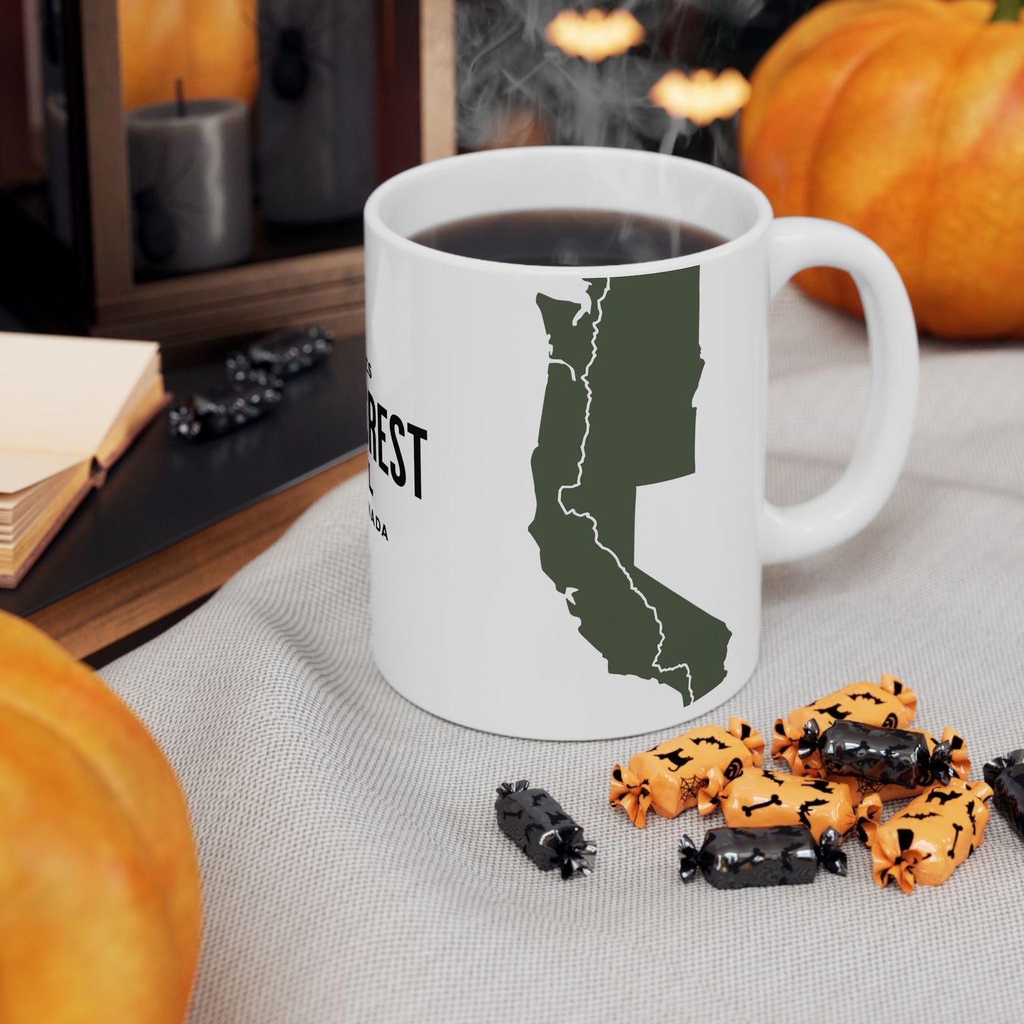 Pacific Crest Trail Classic Trail Marker Coffee Mug 11oz, 15oz Mexico To Canada Map