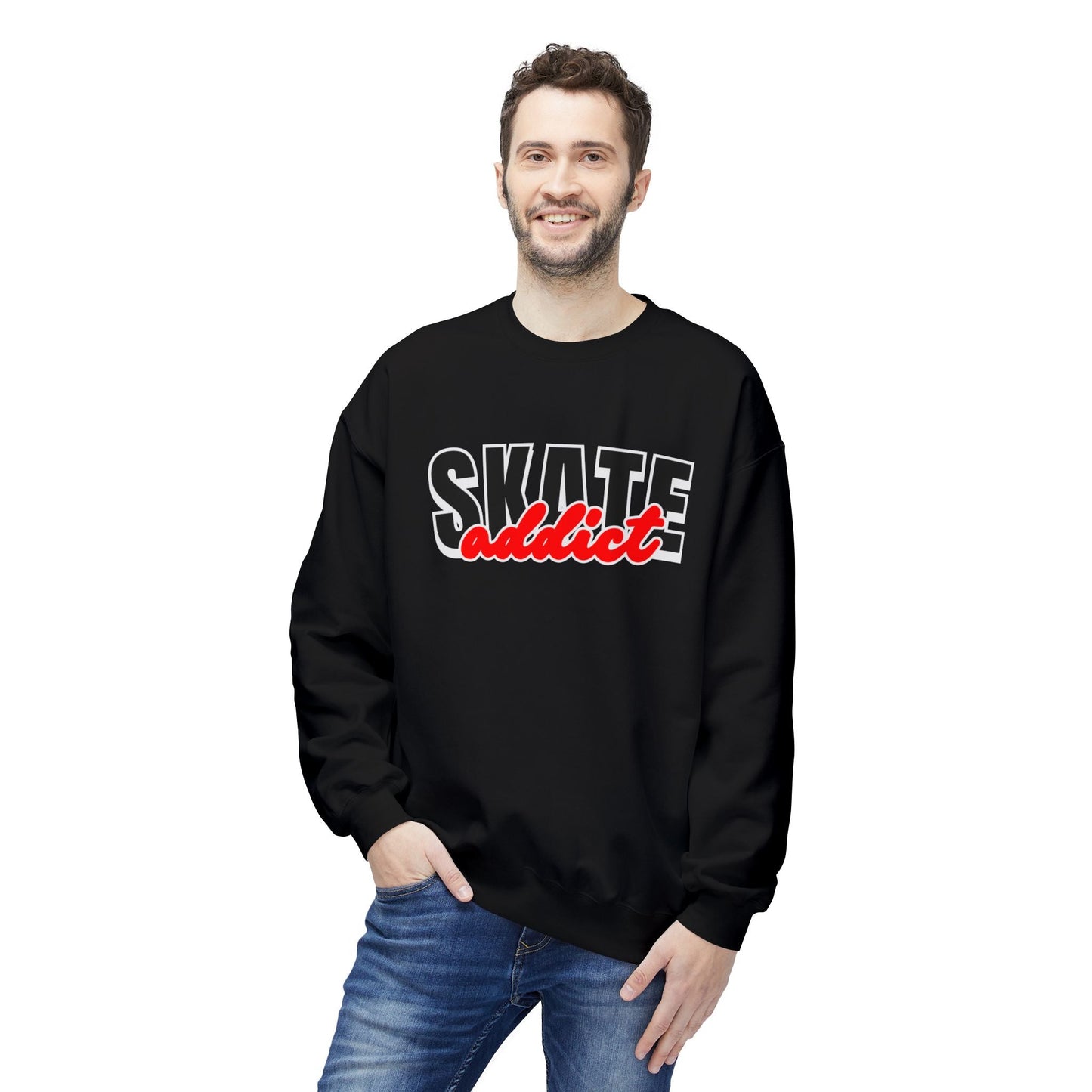 Skate Addict Unisex Fleece Crewneck Sweatshirt