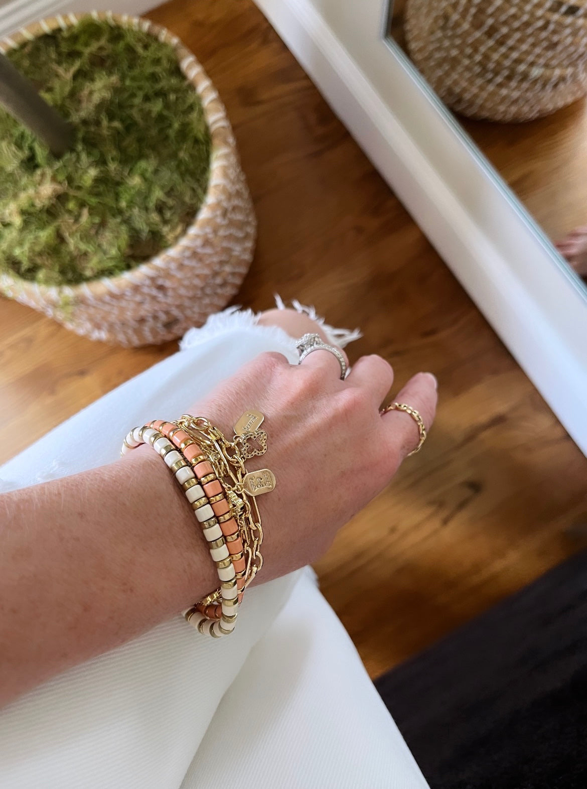 Enamel Beaded Charm Bar Bracelets - Charm Bar Styling