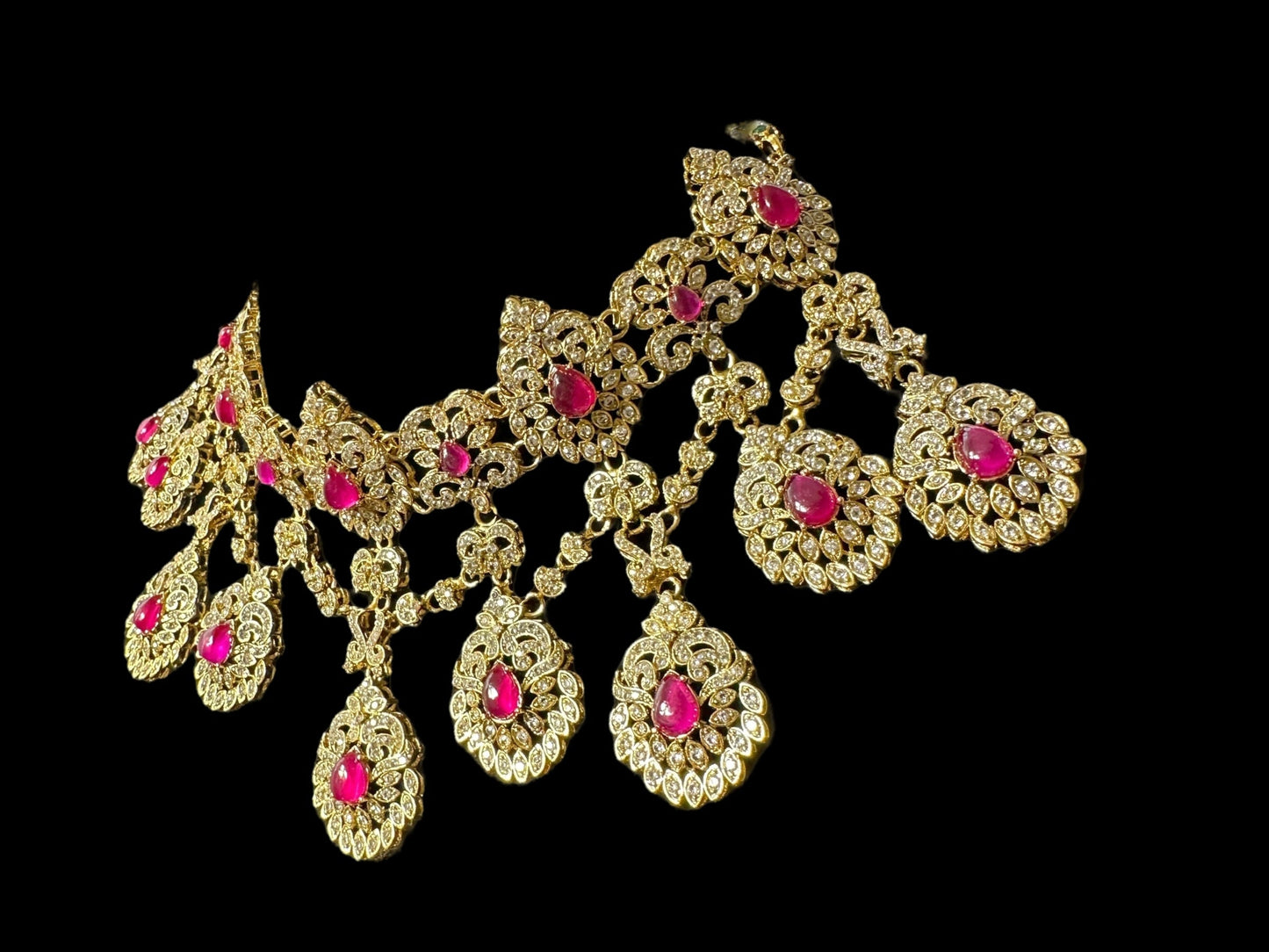 BR490 MEHTAB bridal set in ruby ( READY TO SHIP )