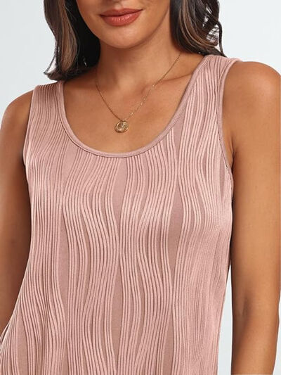 Round Neck Wide Strap Tank - Sybaritic Boutique