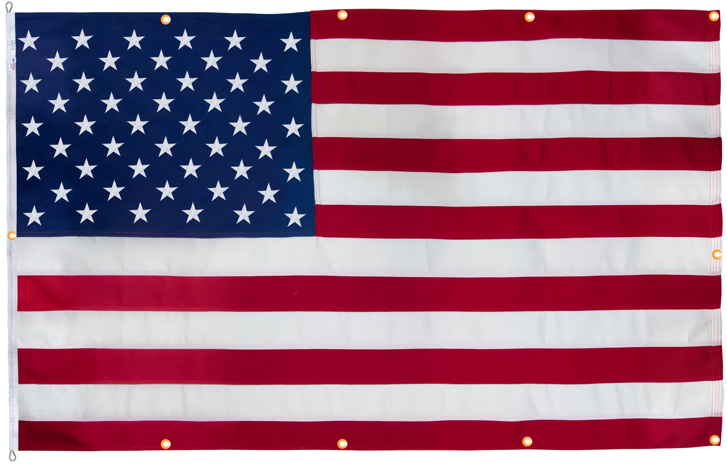 Polyester American Flag with Grommets Along Edges for Wall Hanging - Indoor or Outdoor *Made in USA*