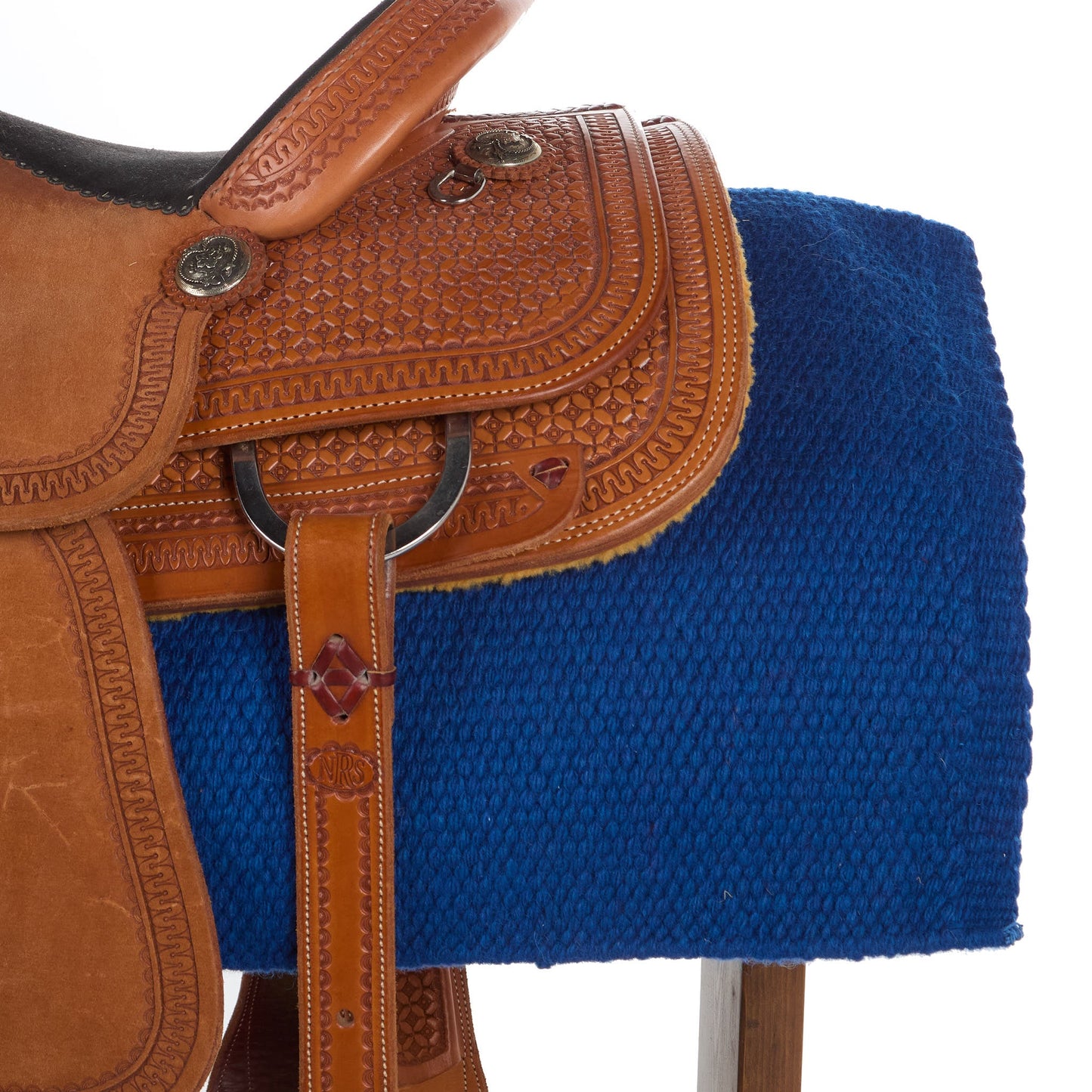 1314-31 San Juan Solid Royal Blue 36x34 New Zealand Wool Saddle Blanket