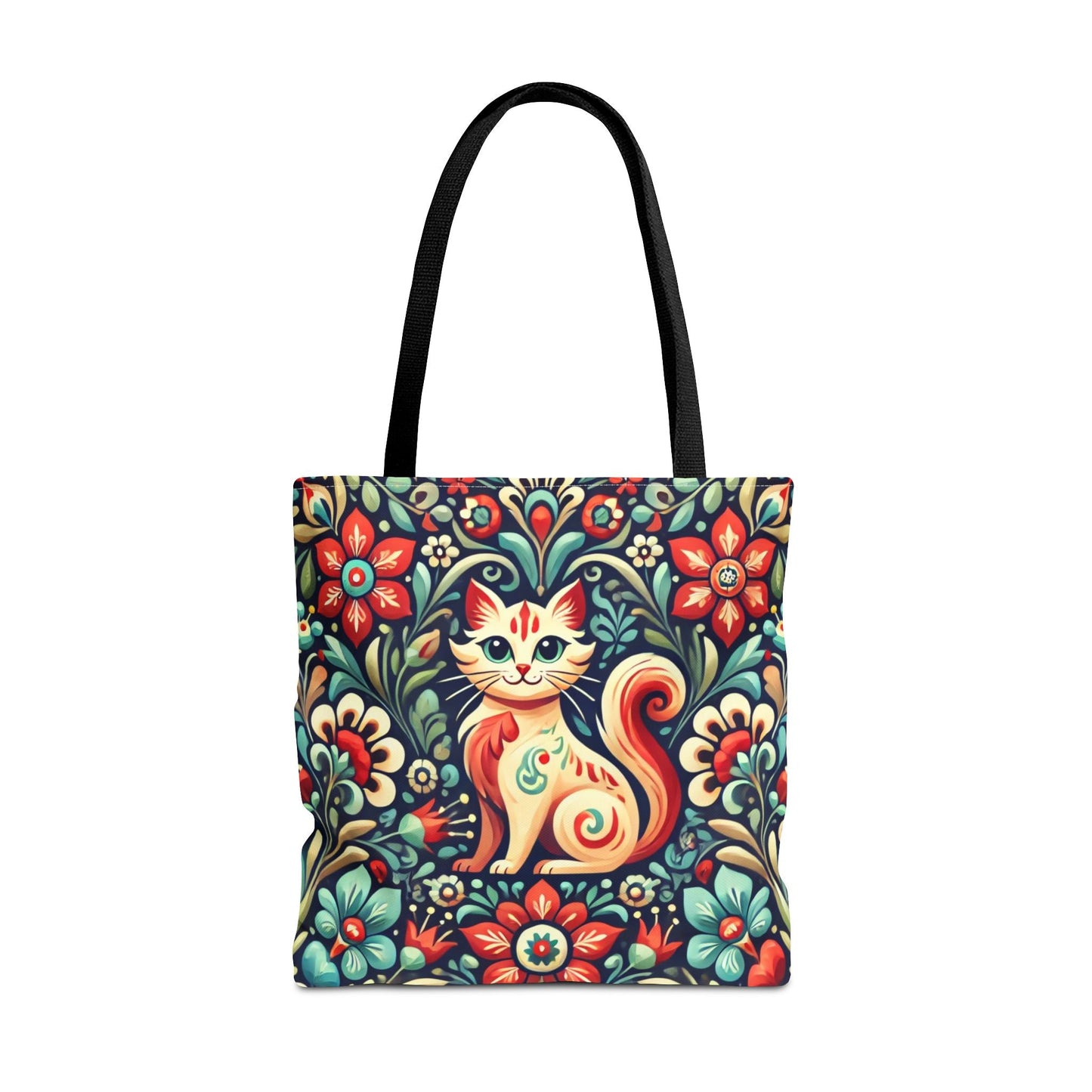Orange Cat Folk Art Tote Bag