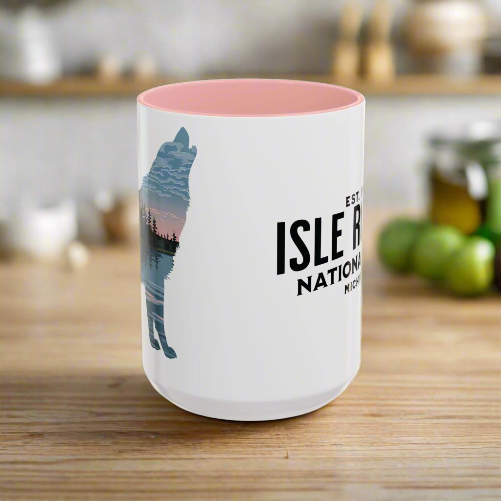 Isle Royal National Park Accent Coffee Mug 11oz 15oz Wolf