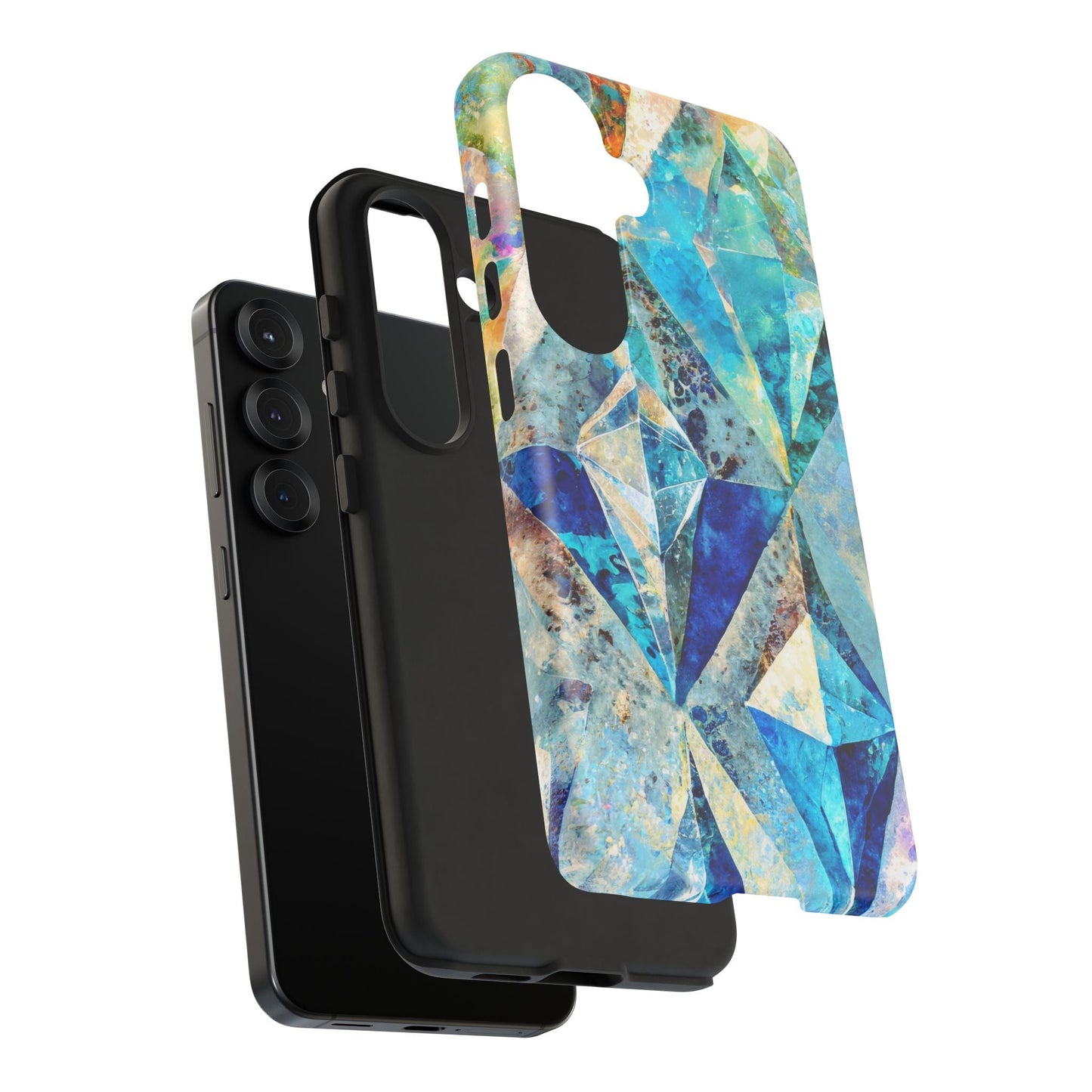 Diamond Blue Abstract Tough Phone Case