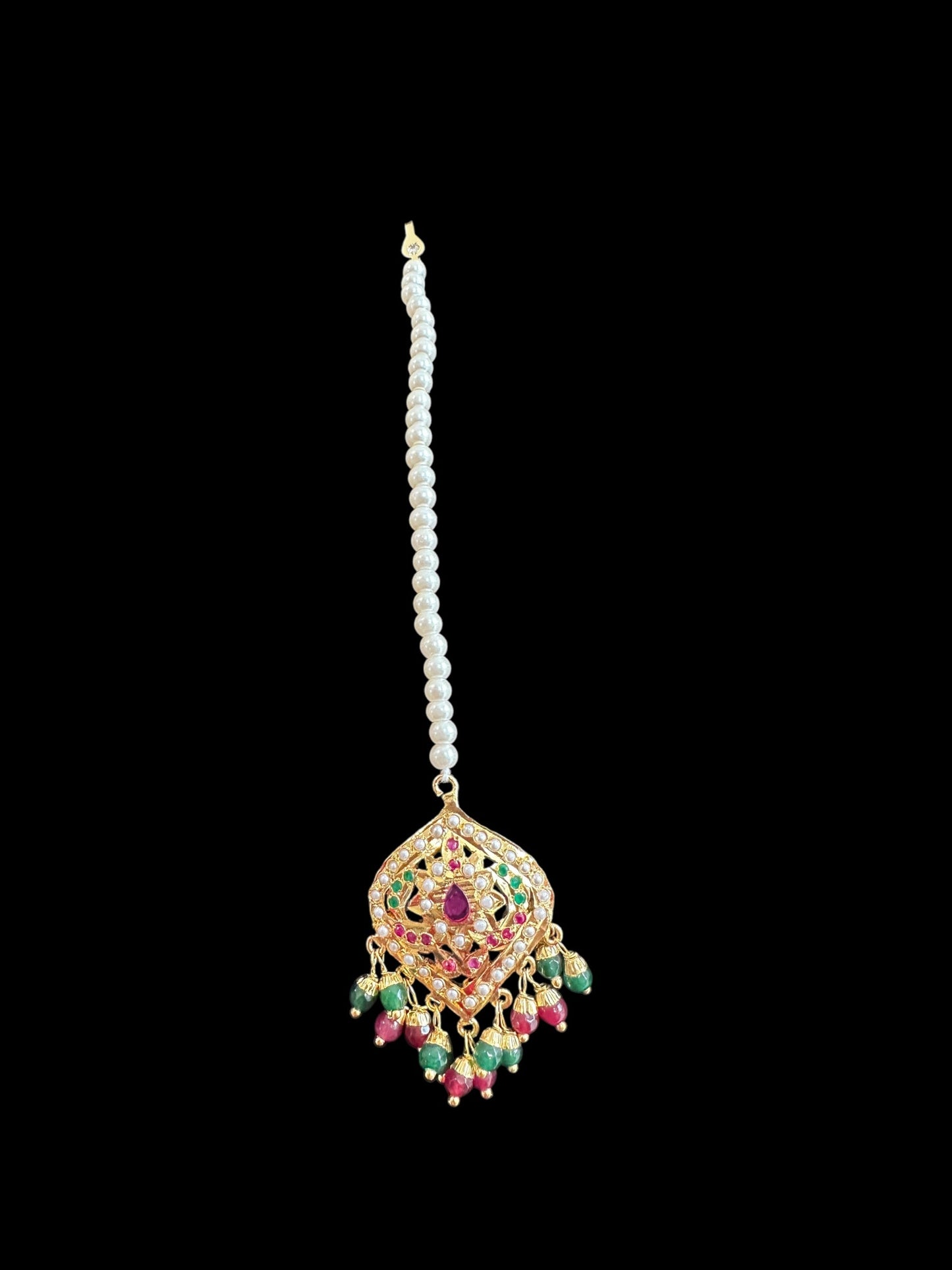 DLN87 Yashvi jadau rani haar in ruby emerald ( READY TO SHIP )