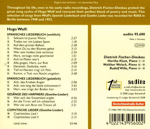 Wolf / Fischer-dieskau / Wille - Edition Fischer-dieskau 2 - Music CD