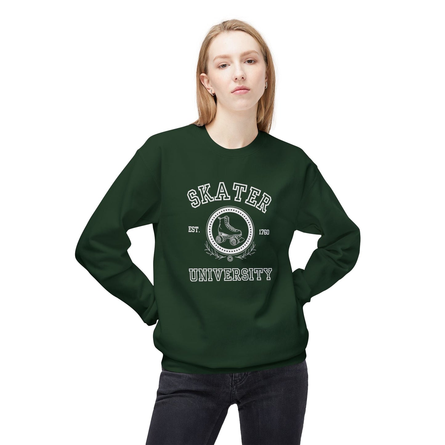 Skater University Unisex Fleece Crewneck Sweatshirt
