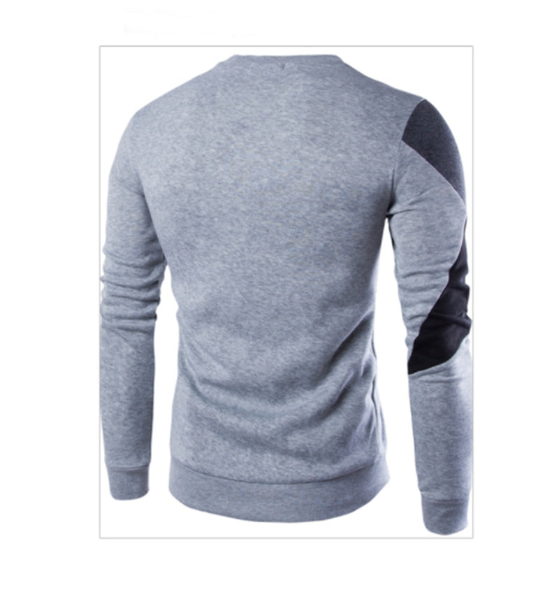 Men's Cotton Colorblock Patchwork Sweatshirt - Geometric Design