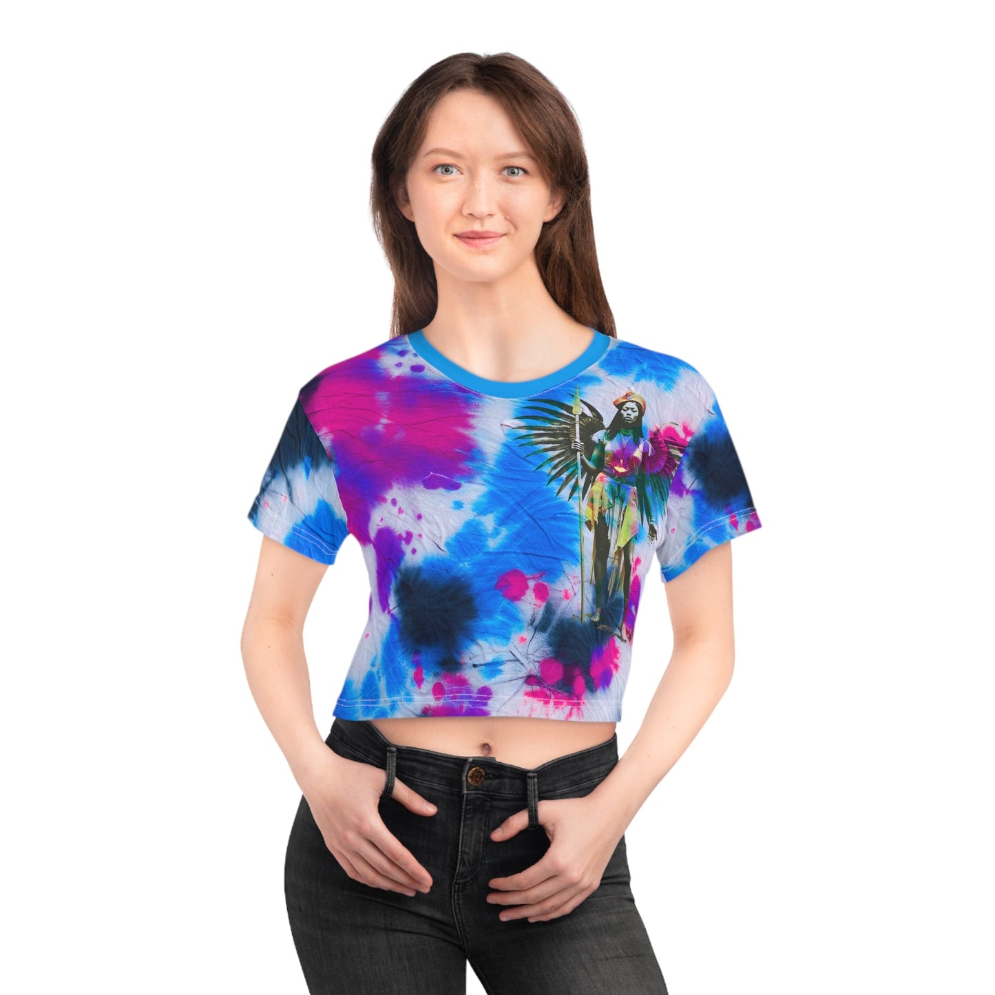 Amaru Khan Tye-Dye Crop Tee