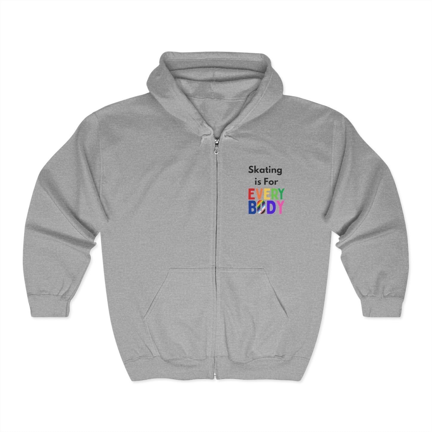Skating is For Everybody Unisex Zip Hooded Sweatshirt