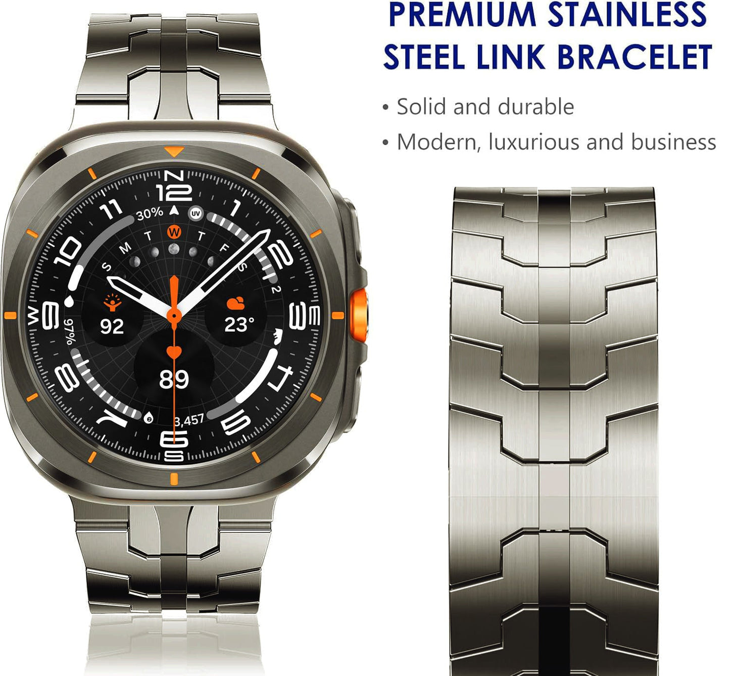 Stainless Steel Metal Watch Band for Samsung Galaxy Watch 7 Ultra