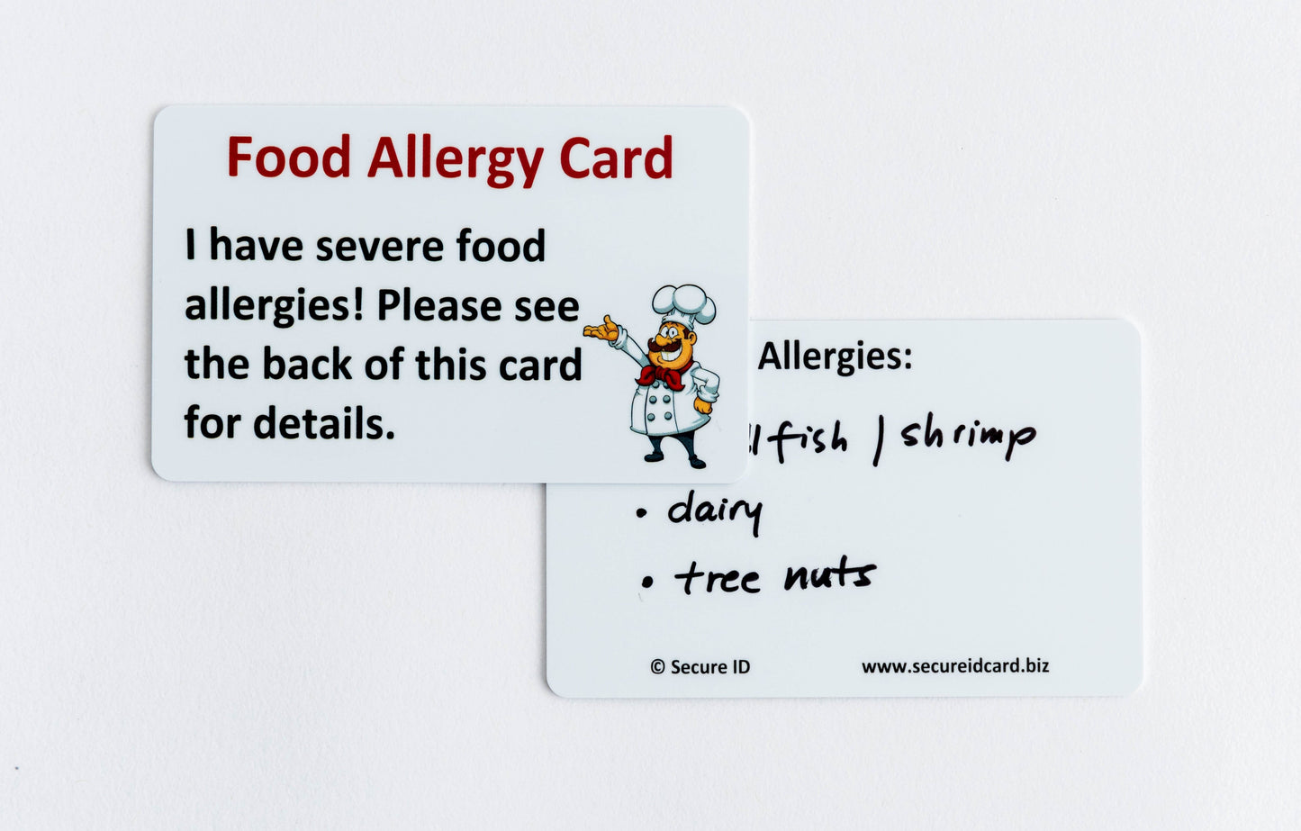 Write on Food Allergy Cards 3 Pack