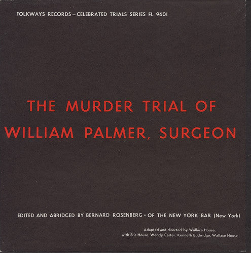 House,eric - The Murder Trial Of William Palmer Surgeon - Music CD
