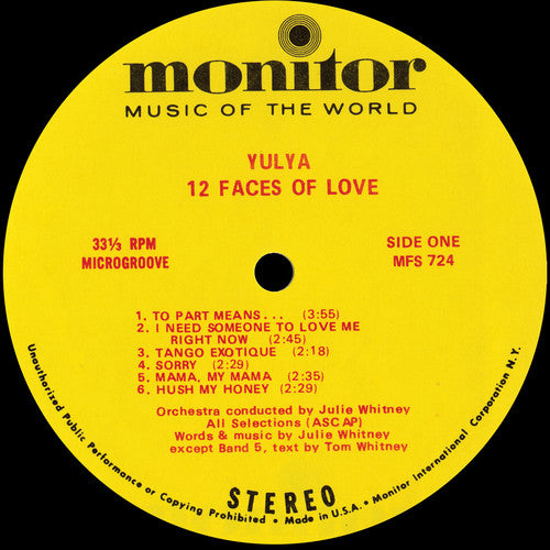 Yulya - Twelve Faces of Love Music CD