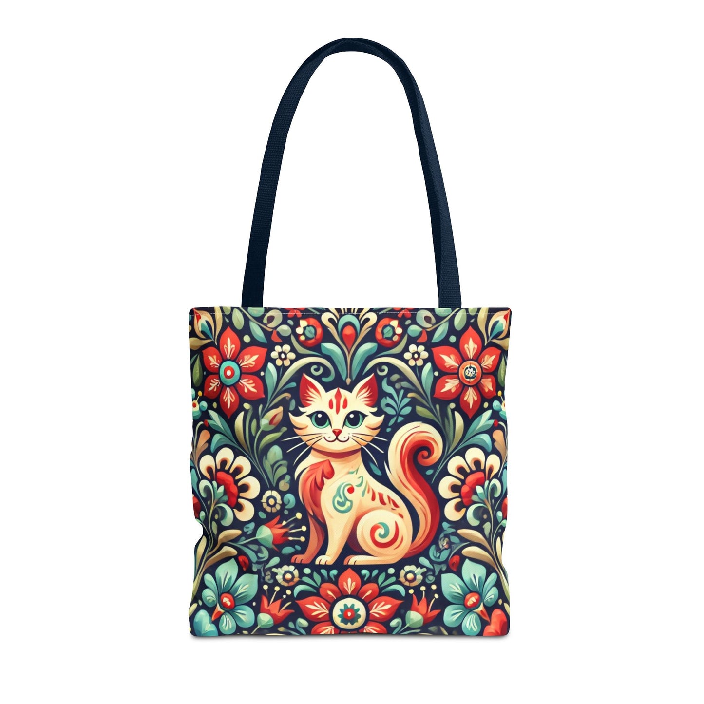 Orange Cat Folk Art Tote Bag