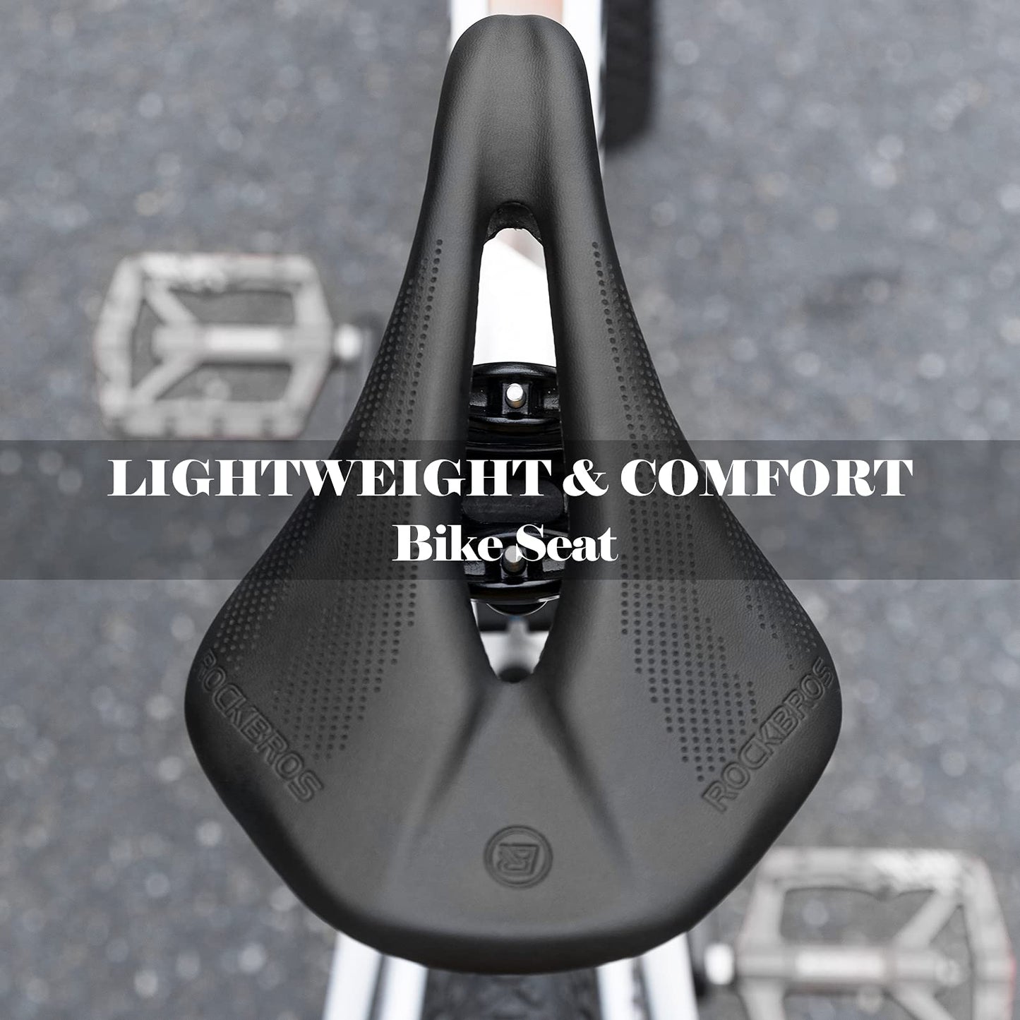ROCKBROS Carbon Fiber Bike Saddle Lightweight Shock-Absorbing Comfort for Men Women"