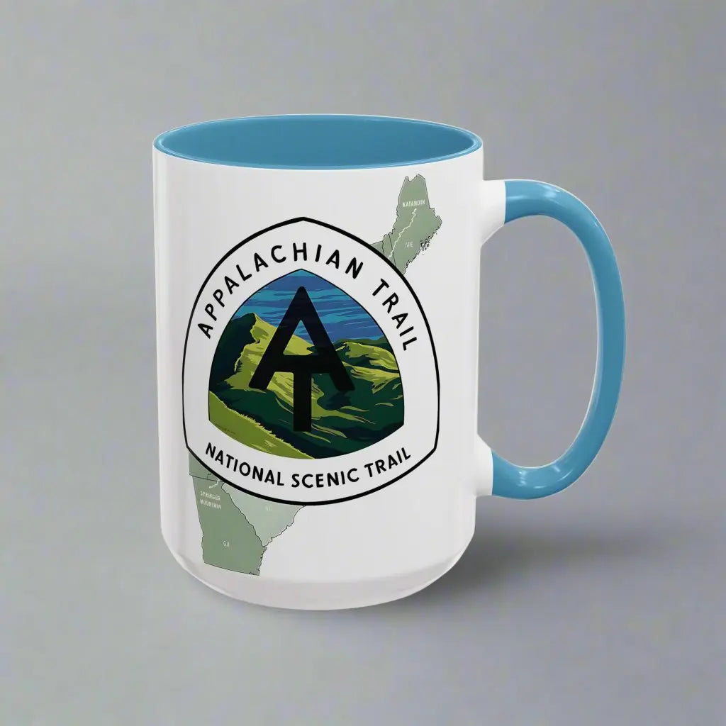Appalachian National Scenic Trail Accent Coffee Mug 11oz 15oz Blue Black Pink Red