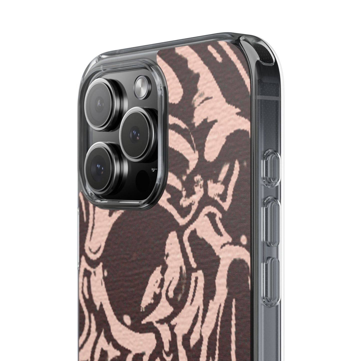 Gothic Abstract Skull Clear Phone Case