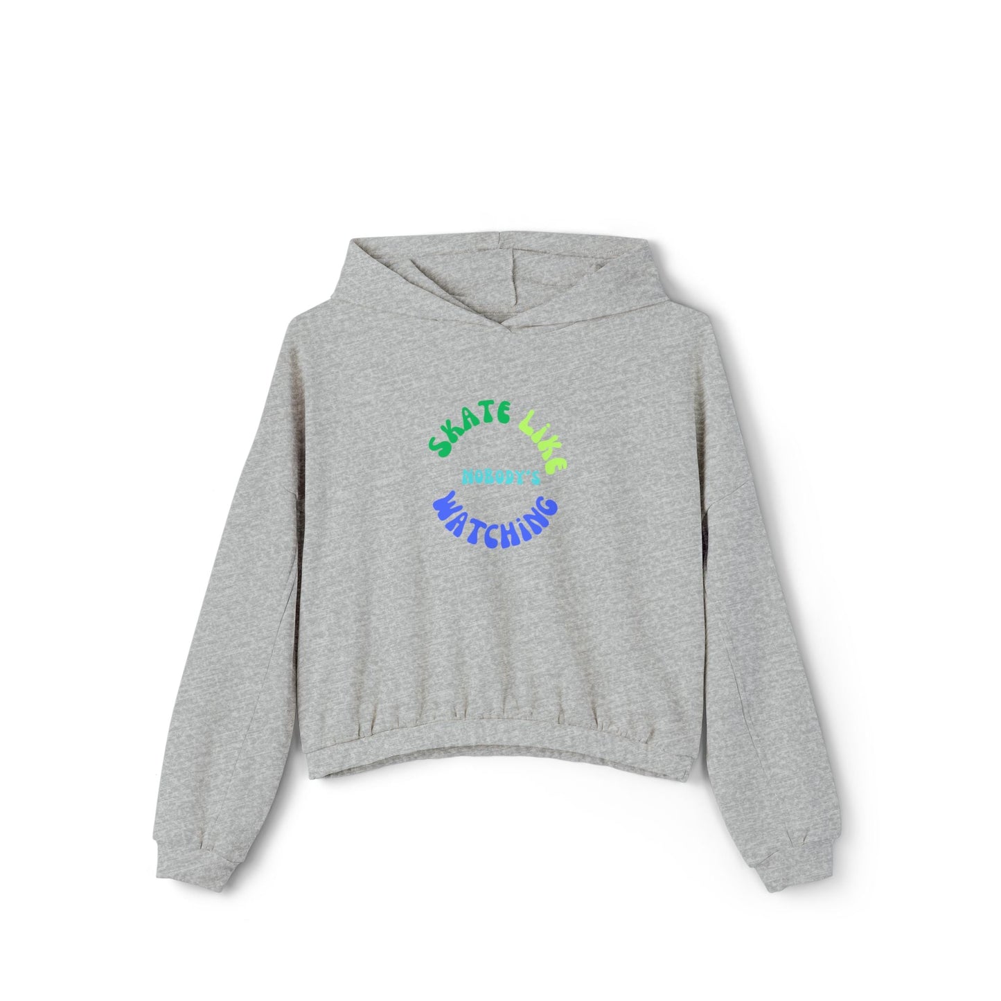 Women’s Cropped Blue/Green Skate Like Nobody's Watching Hoodie