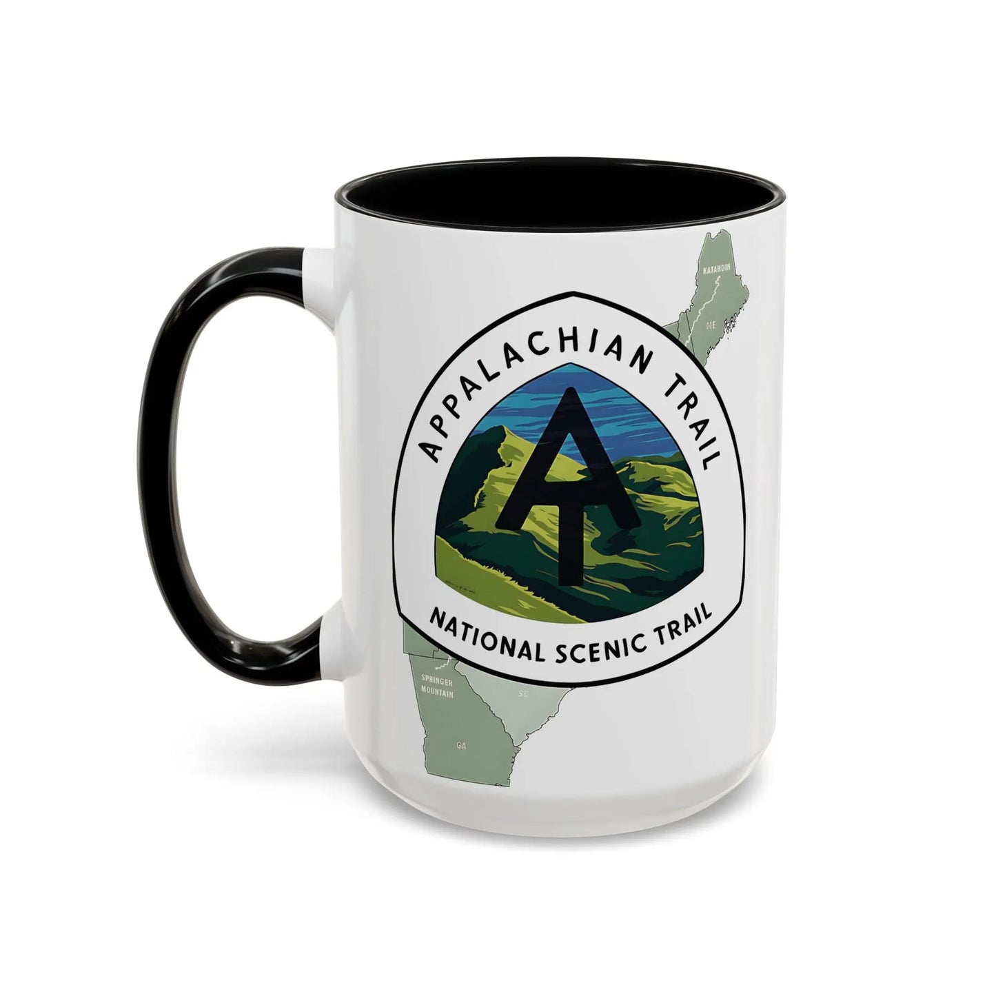 Appalachian National Scenic Trail Accent Coffee Mug 11oz 15oz Blue Black Pink Red