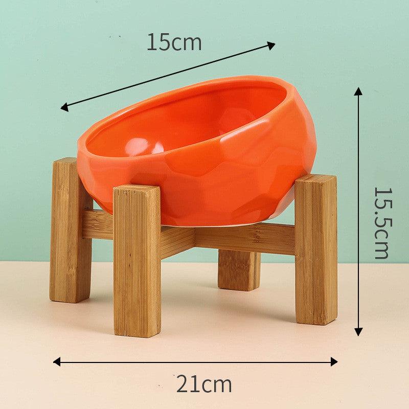 Oblique Mouth Ceramic Pet Bowl