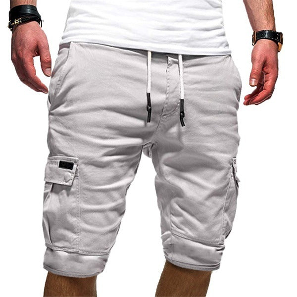 Men's Cargo Jogger Shorts - Drawstring Waist Multi-Pocket